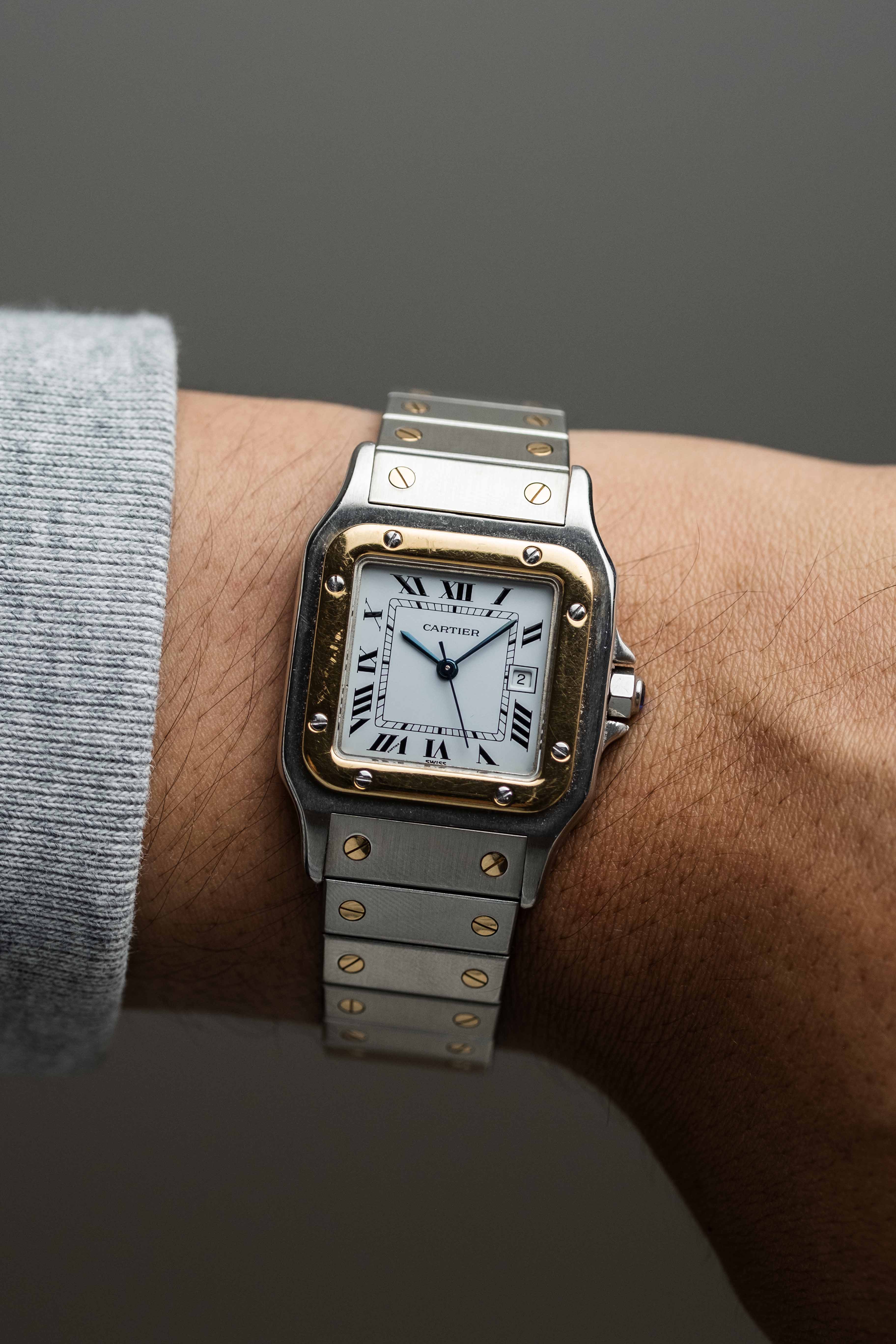 Cartier Santos Carrée, MK2 Bracelet Ref. 2961 1980s w/ Box & Booklets