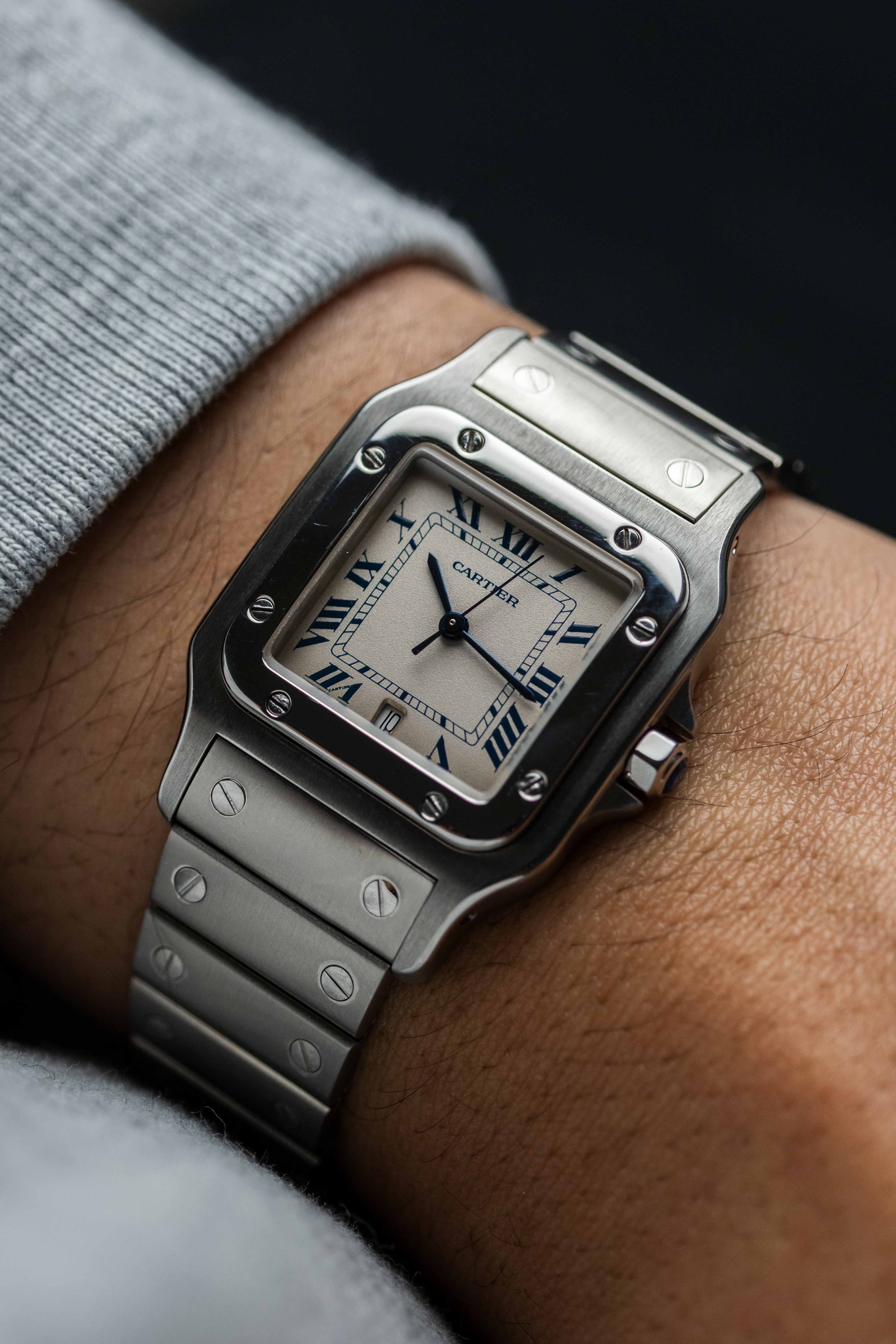 Cartier Santos Galbee Ref. 1564 'Blue Roman' Dial 1997 w/ Papers