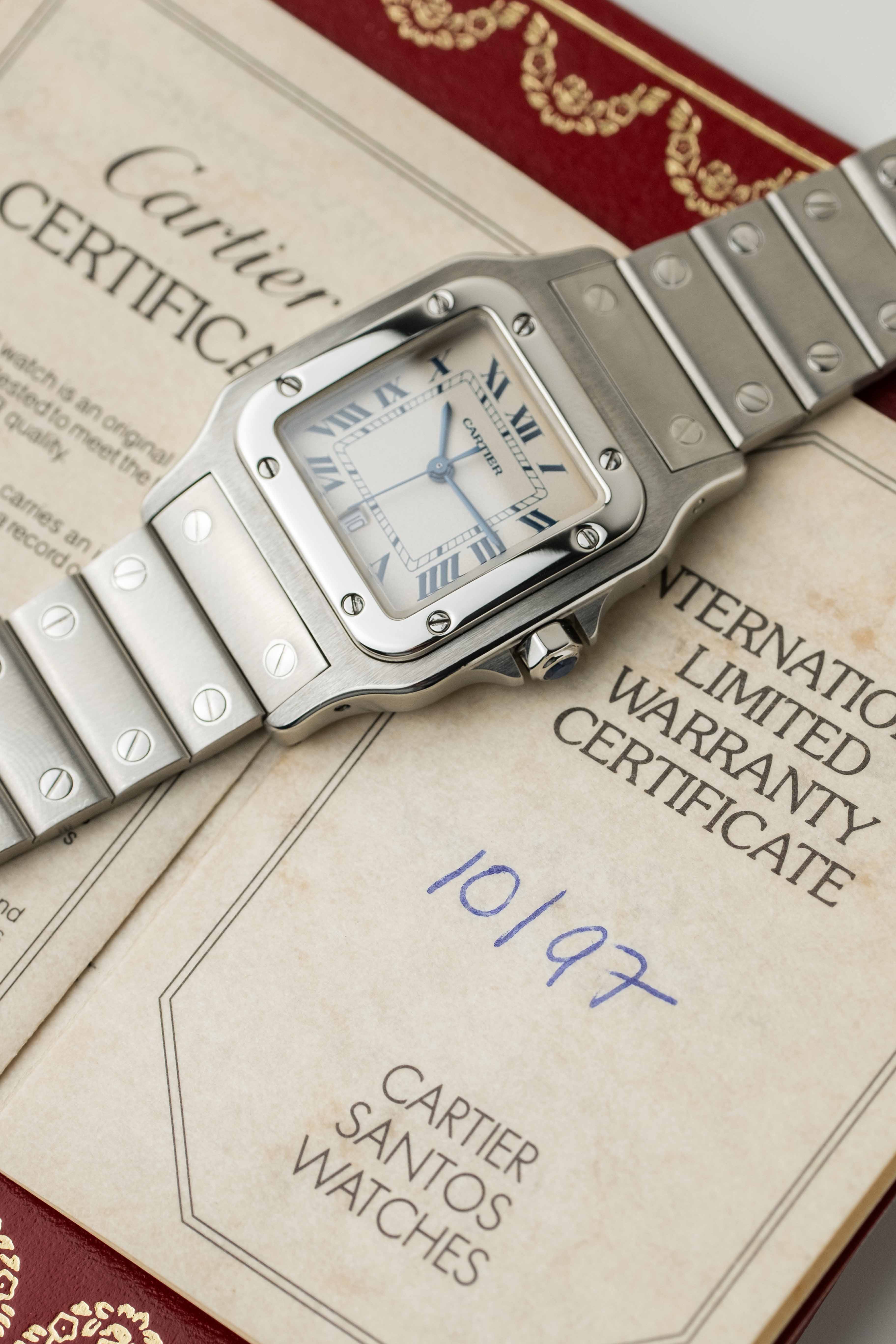 Cartier Santos Galbee Ref. 1564 'Blue Roman' Dial 1997 w/ Papers