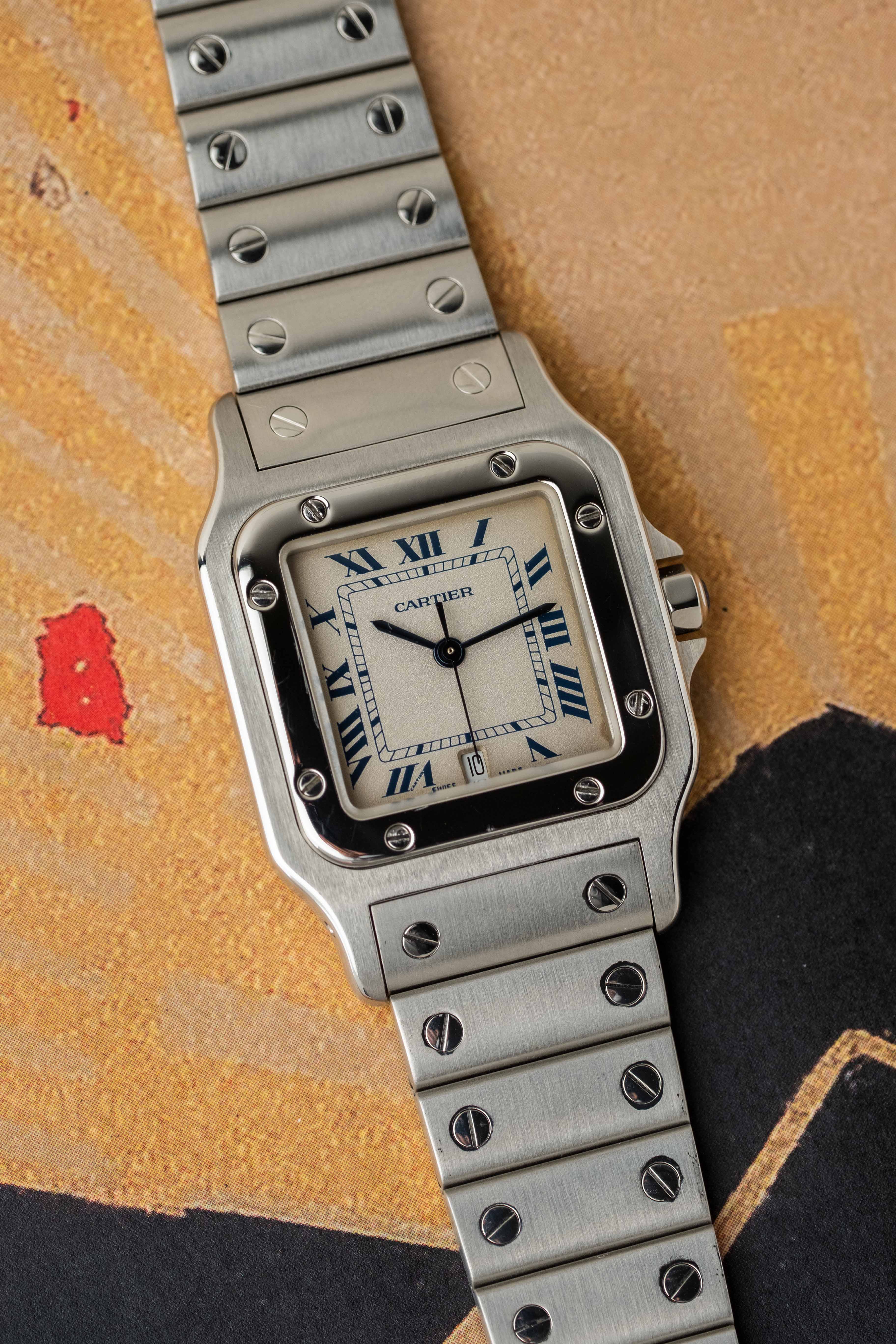 Cartier Santos Galbee Ref. 1564 'Blue Roman' Dial 1997 w/ Papers
