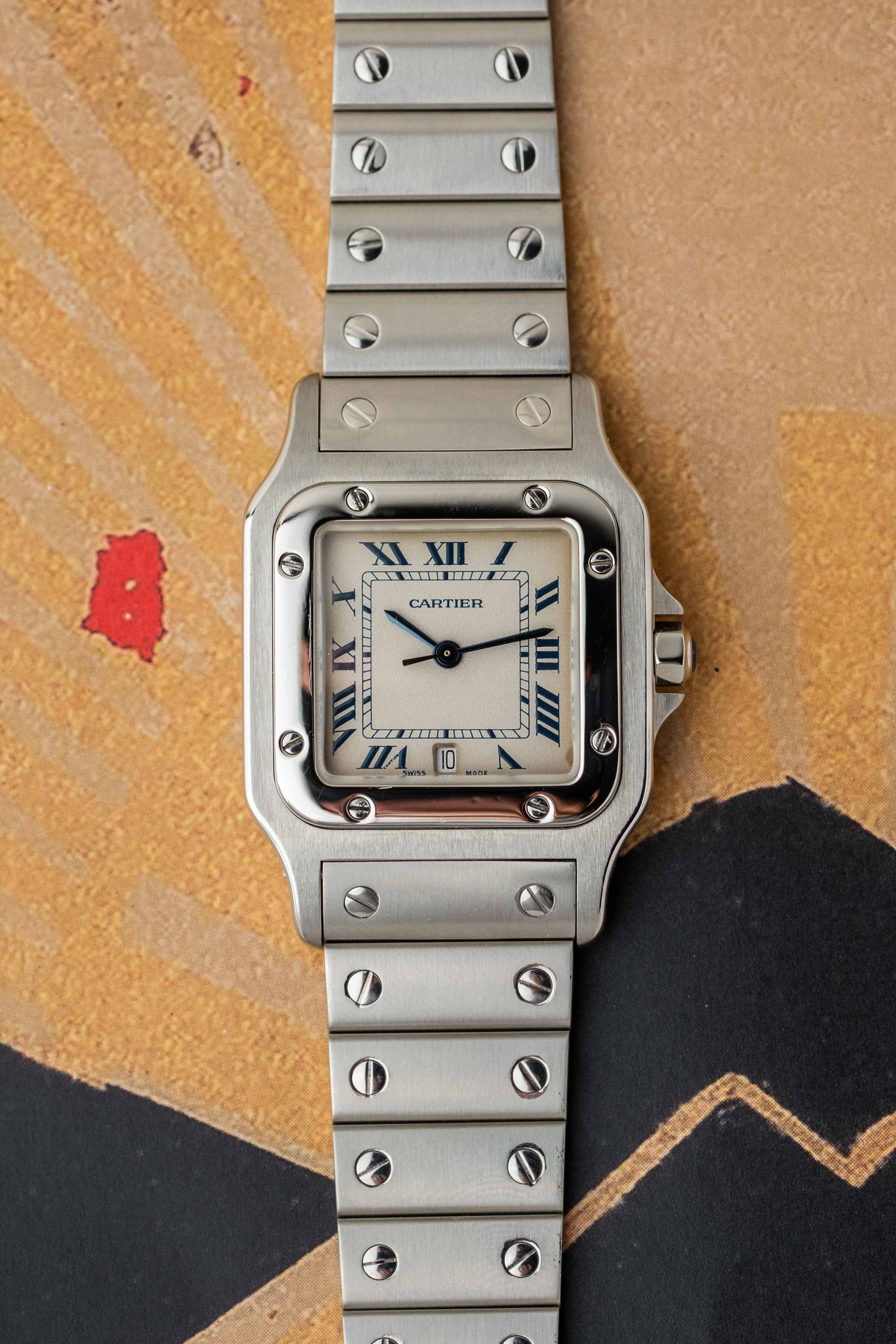 Cartier Santos Galbee Ref. 1564 'Blue Roman' Dial 1997 w/ Papers