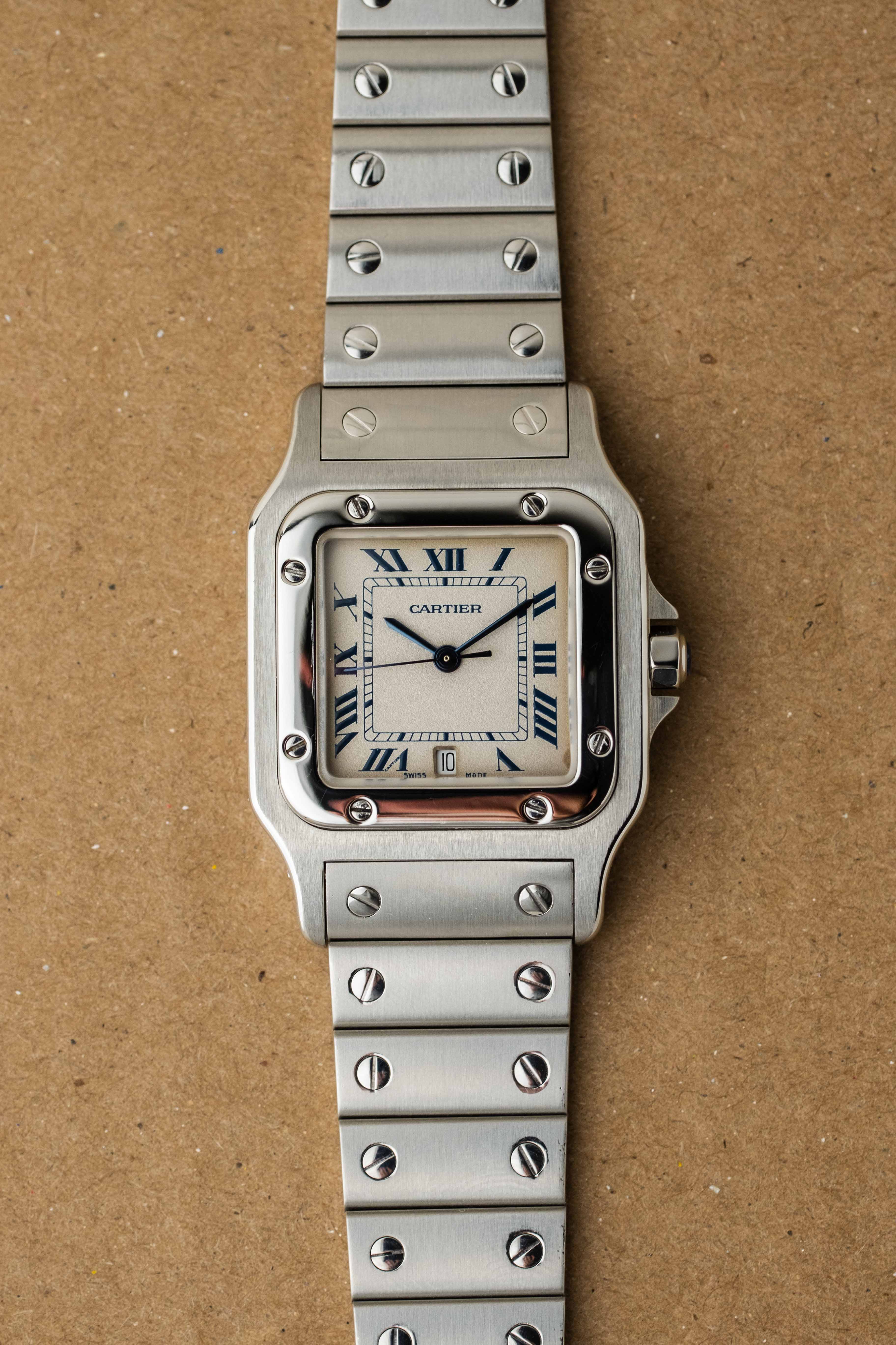 Cartier Santos Galbee Ref. 1564 'Blue Roman' Dial 1997 w/ Papers