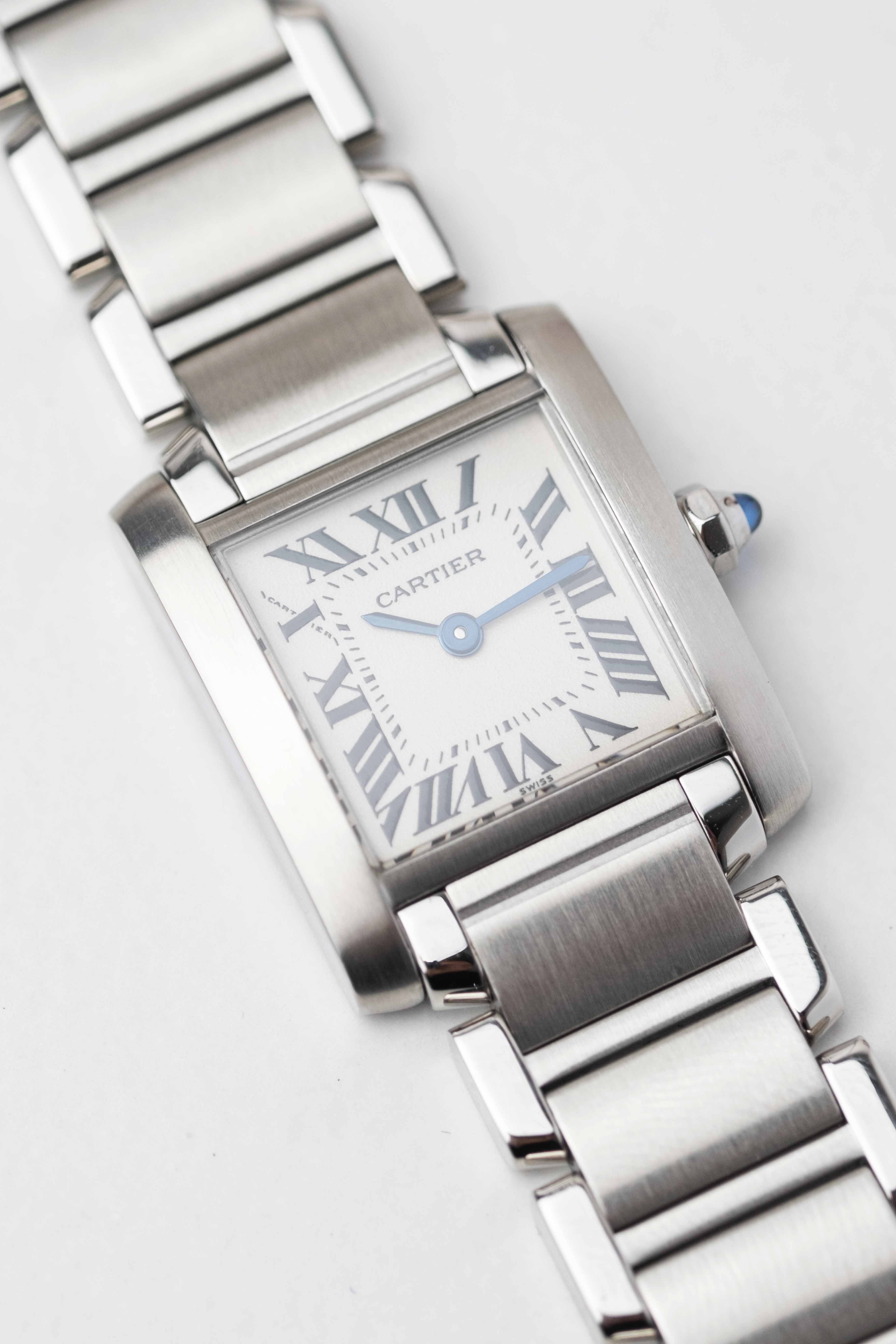Buy Watch Cartier Tank Francaise ref 2384 White Roman Dial for