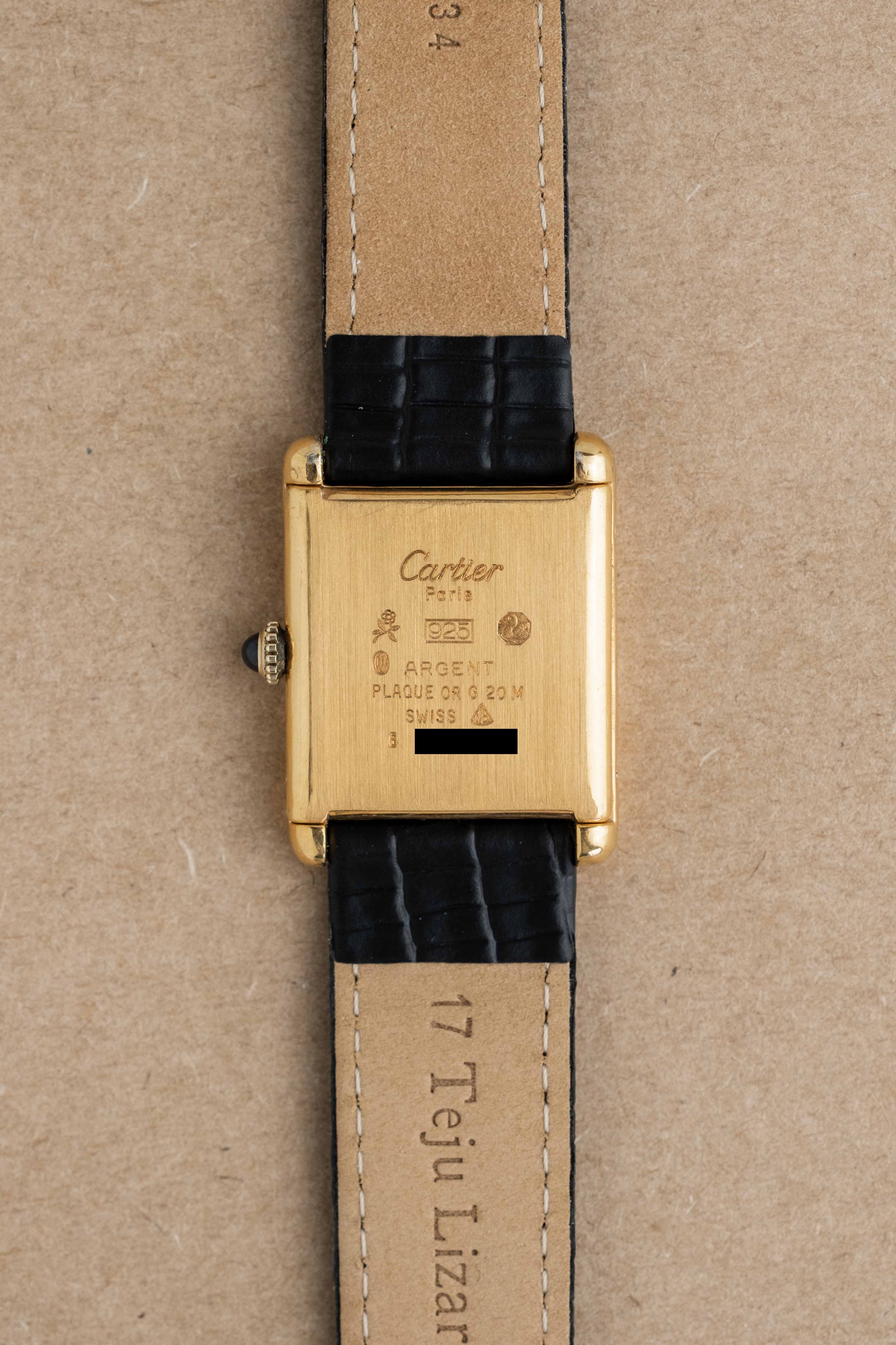 Cartier Tank Must De Cartier 'Black Roman' Dial 1970's