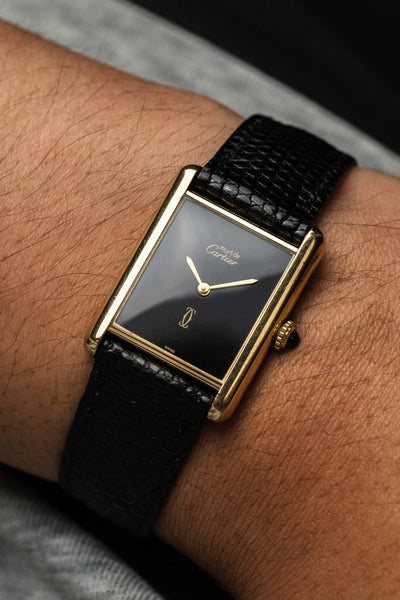 Cartier Tank Must De Cartier 'Black' Dial 1970's | Vintage & Pre