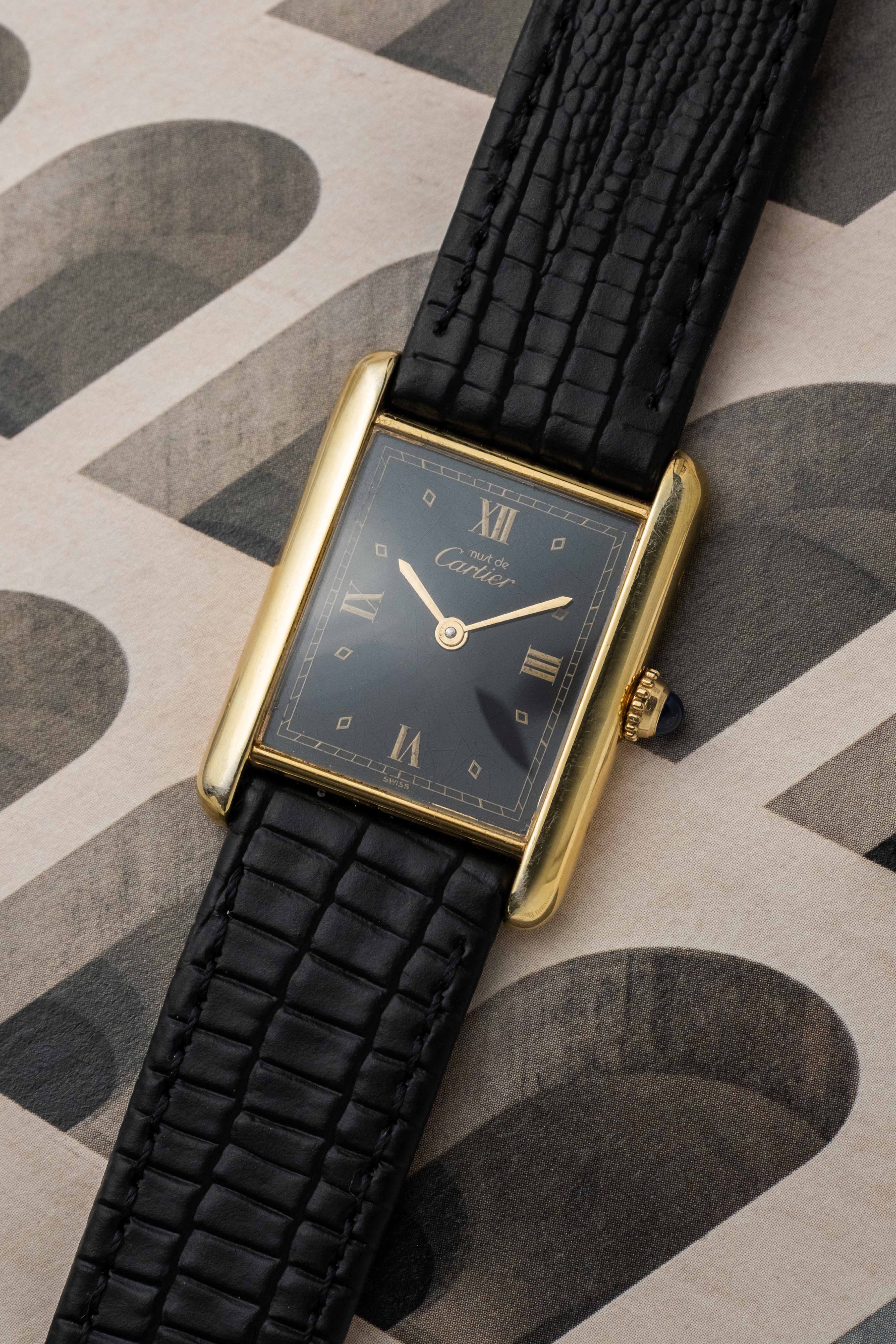 Cartier Tank LC Black Lacquer Manual Watch