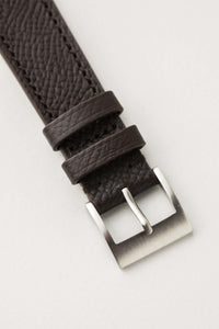 Chocolate Brown Grained Calf Leather Watch Strap