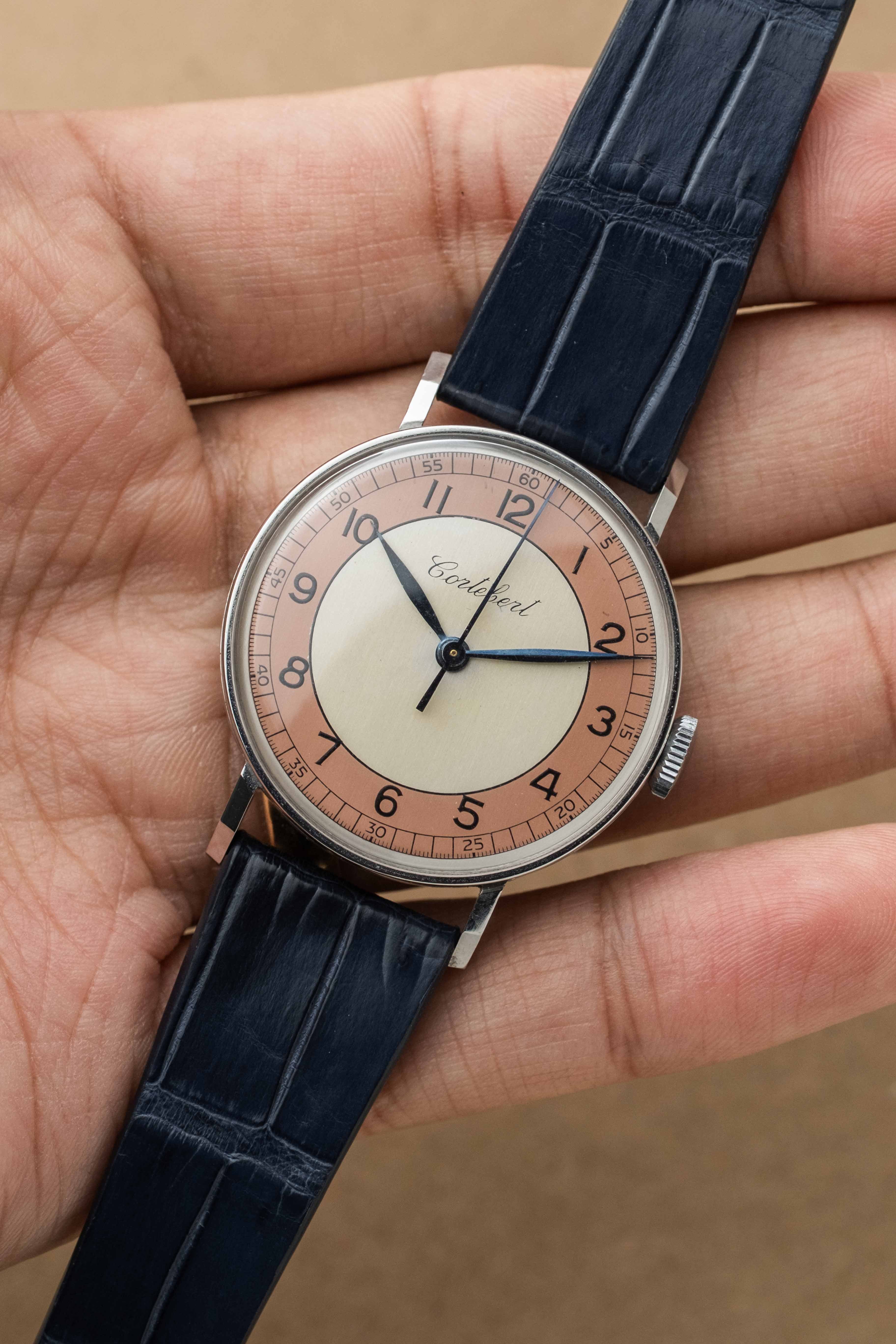 Cortébert Art Deco Dress Watch 'Sector' Dial 1940s