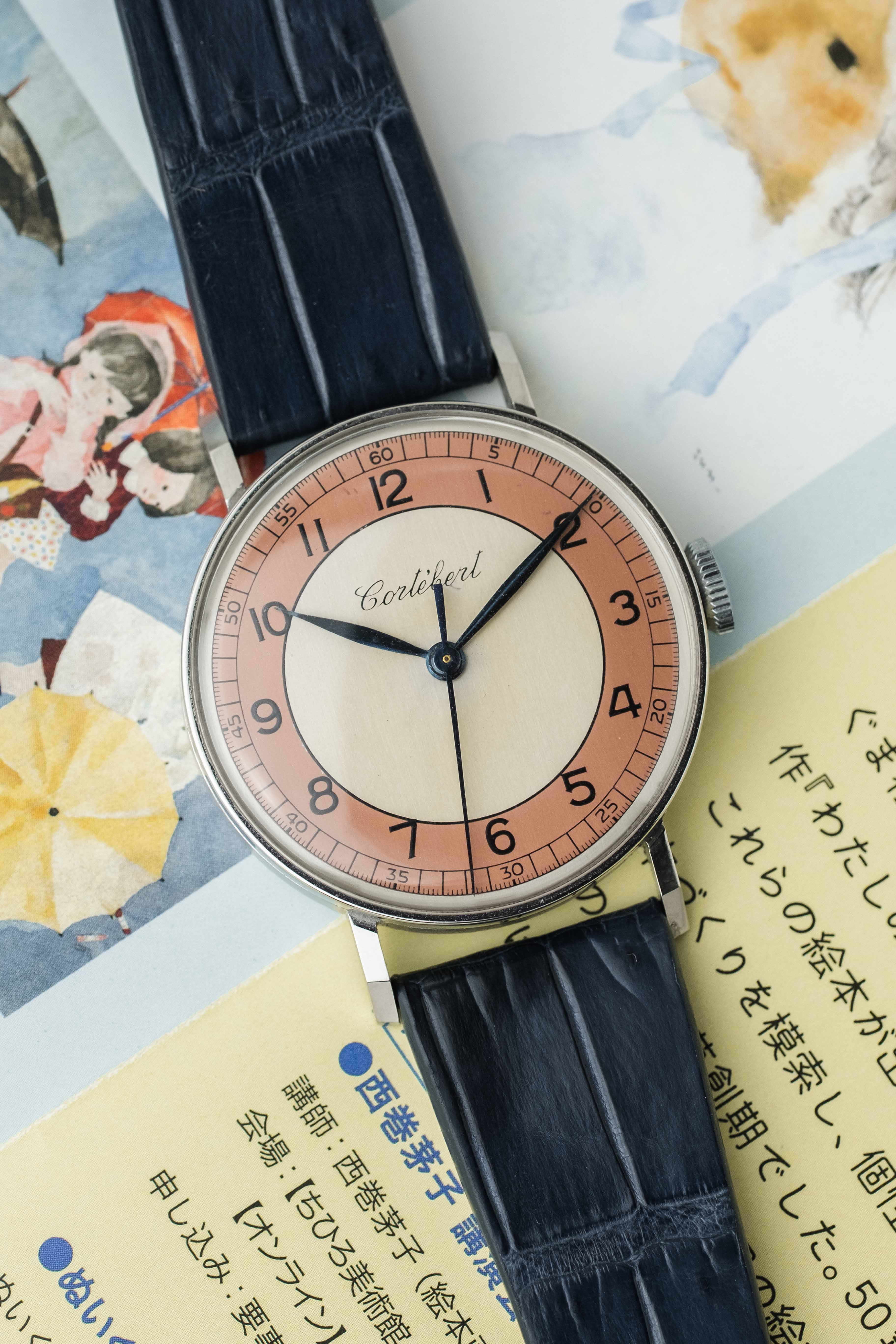Cortébert Art Deco Dress Watch 'Sector' Dial 1940s