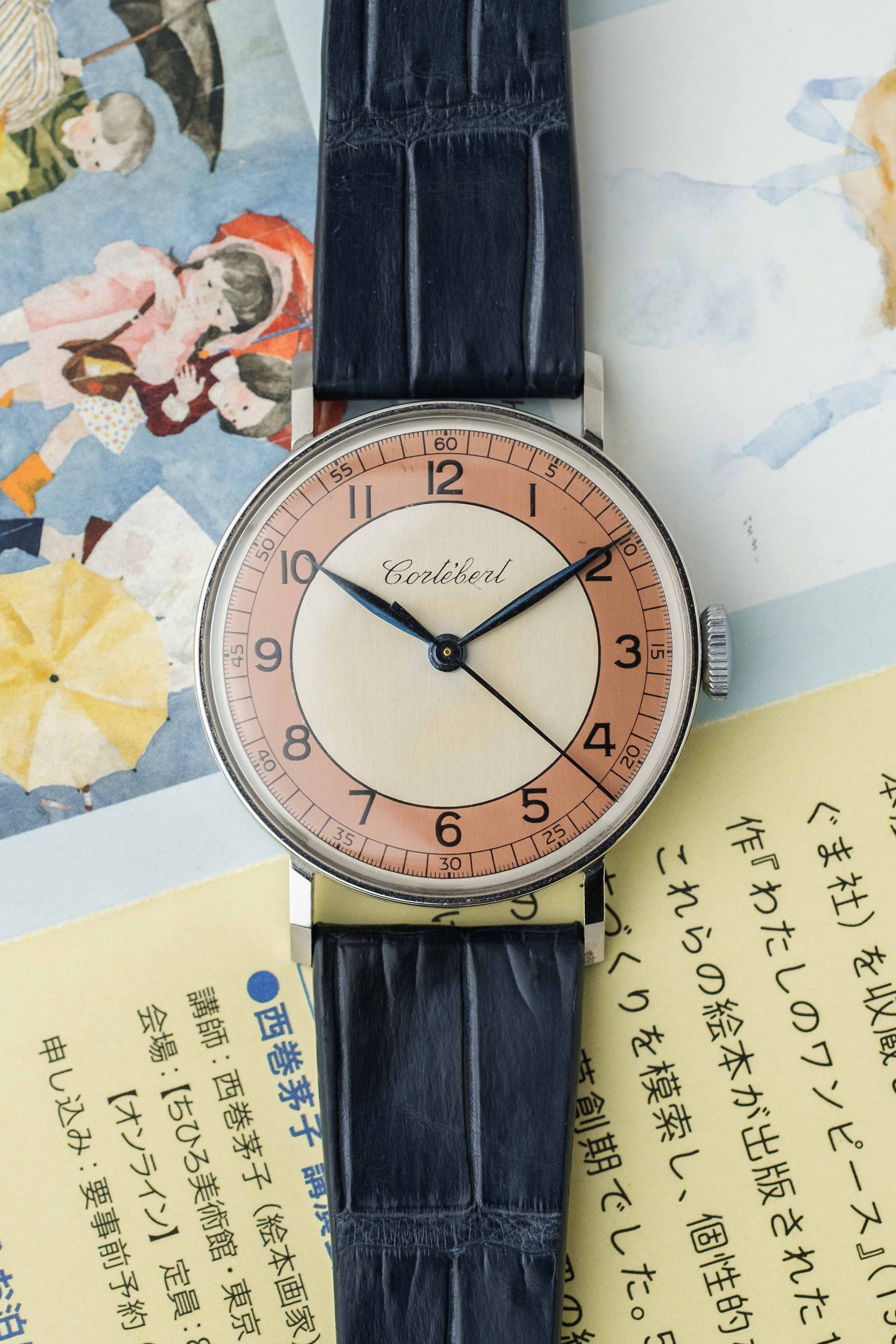 Cortébert Art Deco Dress Watch 'Sector' Dial 1940s