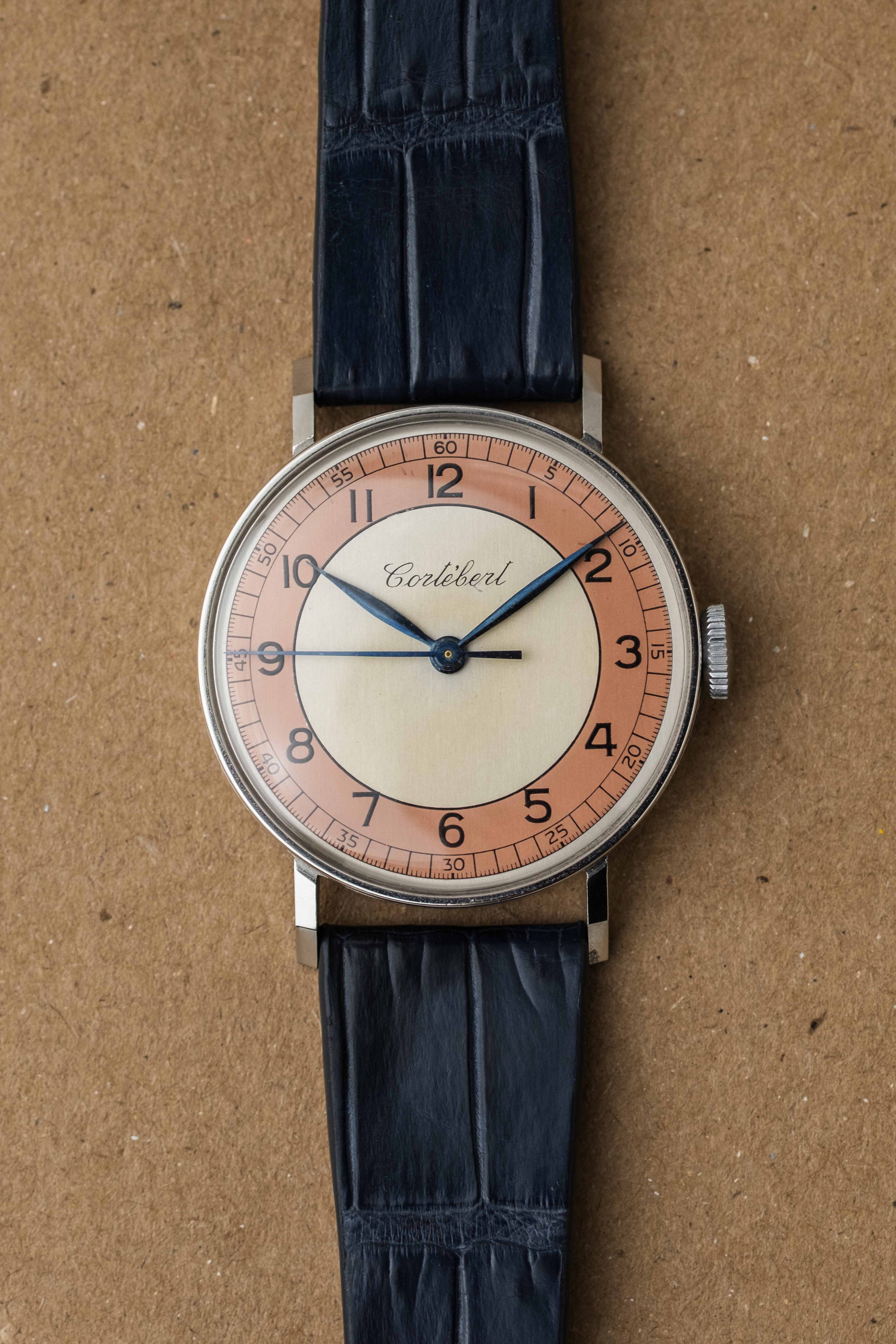 Cortébert Art Deco Dress Watch 'Sector' Dial 1940s