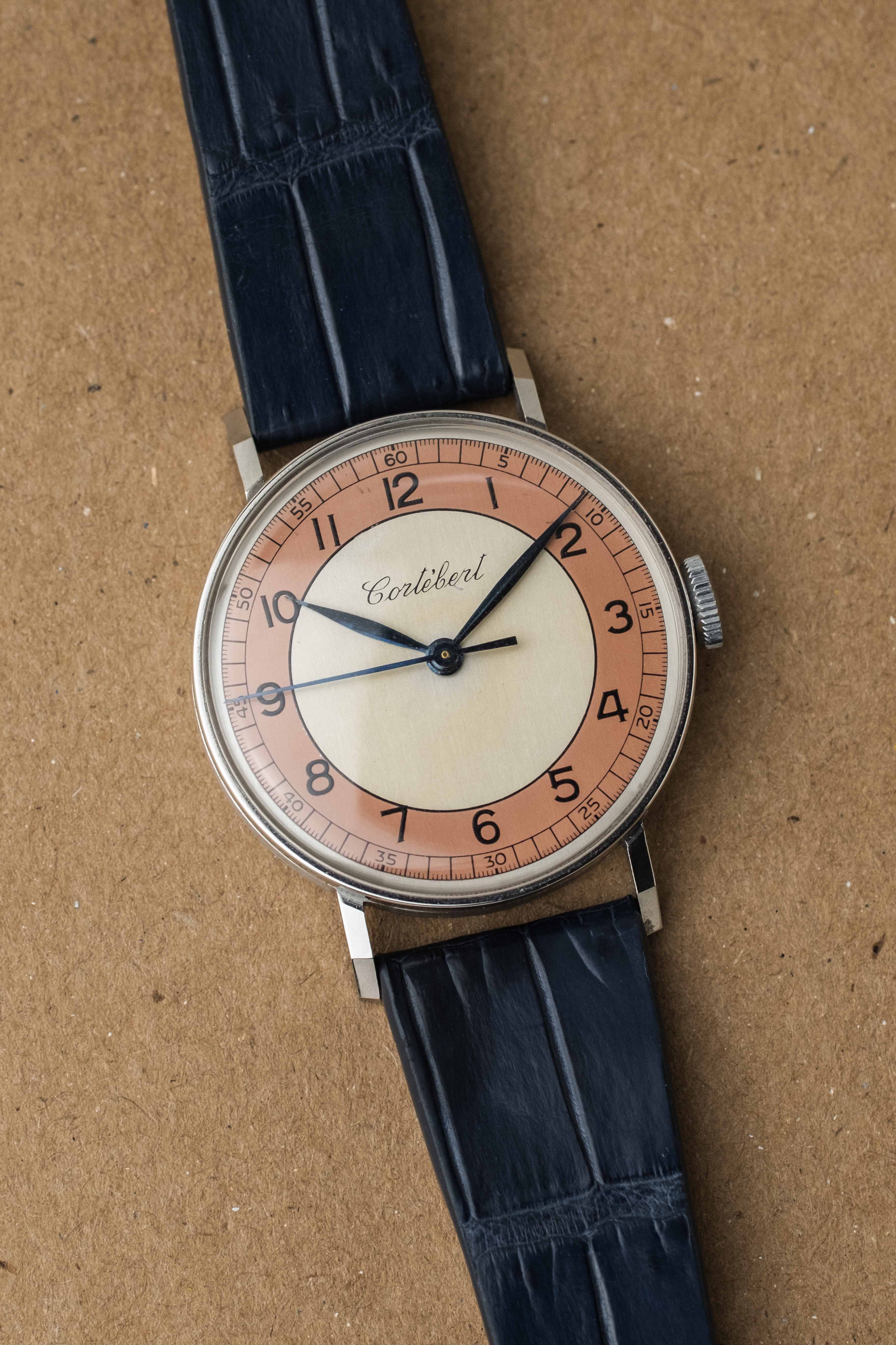 Cortébert Art Deco Dress Watch 'Sector' Dial 1940s