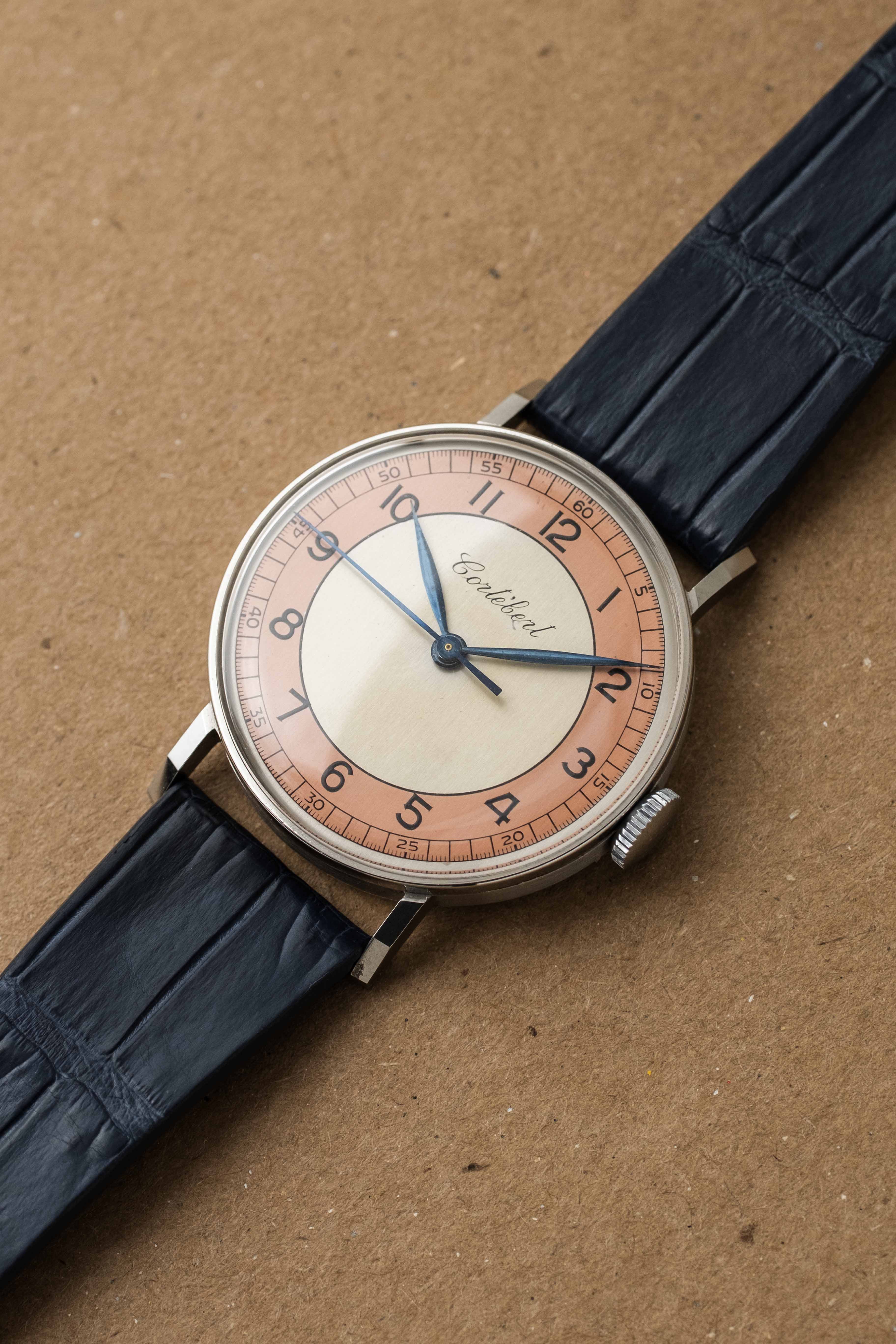 Cortébert Art Deco Dress Watch 'Sector' Dial 1940s