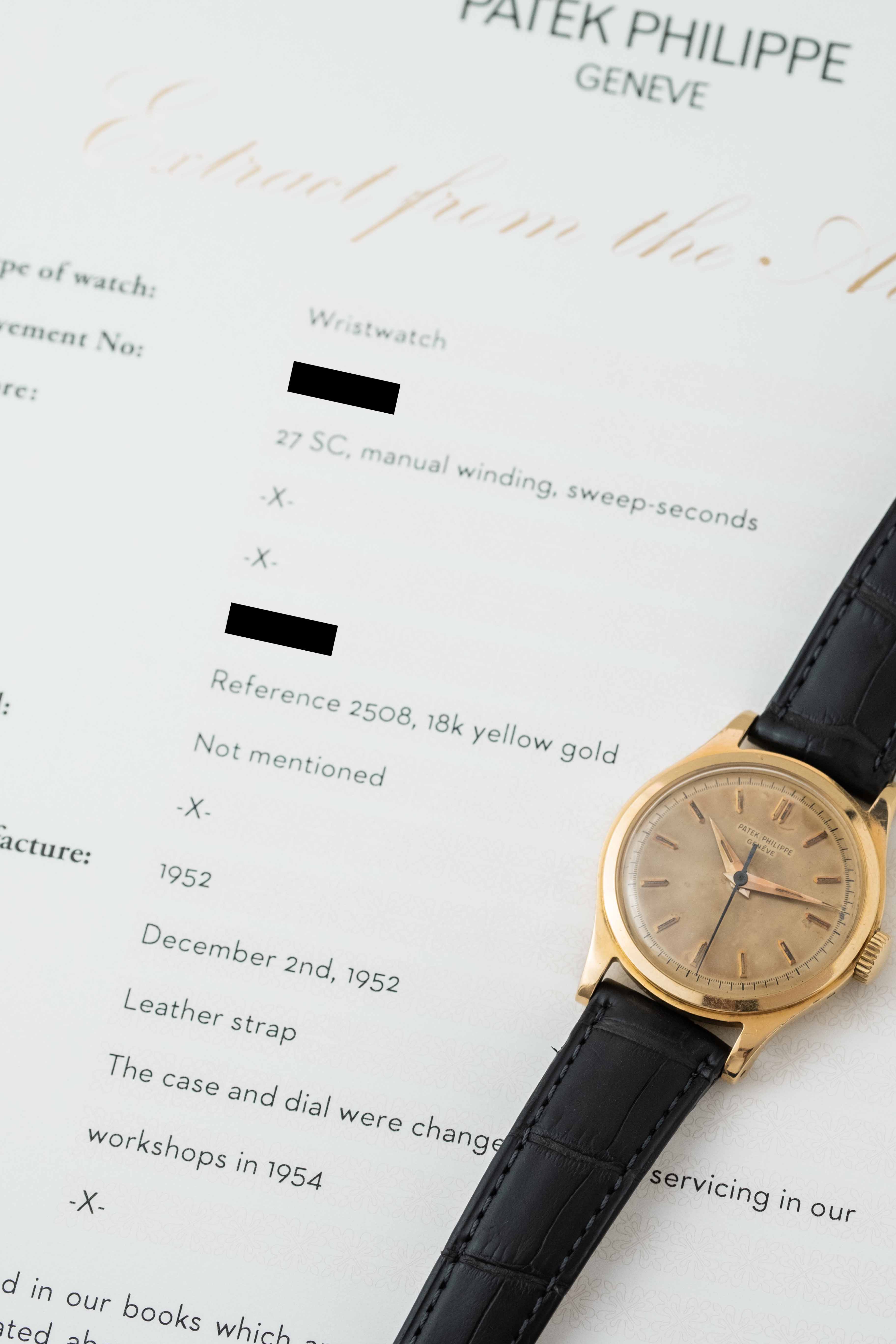 Patek Philippe Calatrava Ref. 2508 1952 w/ Extract & Box