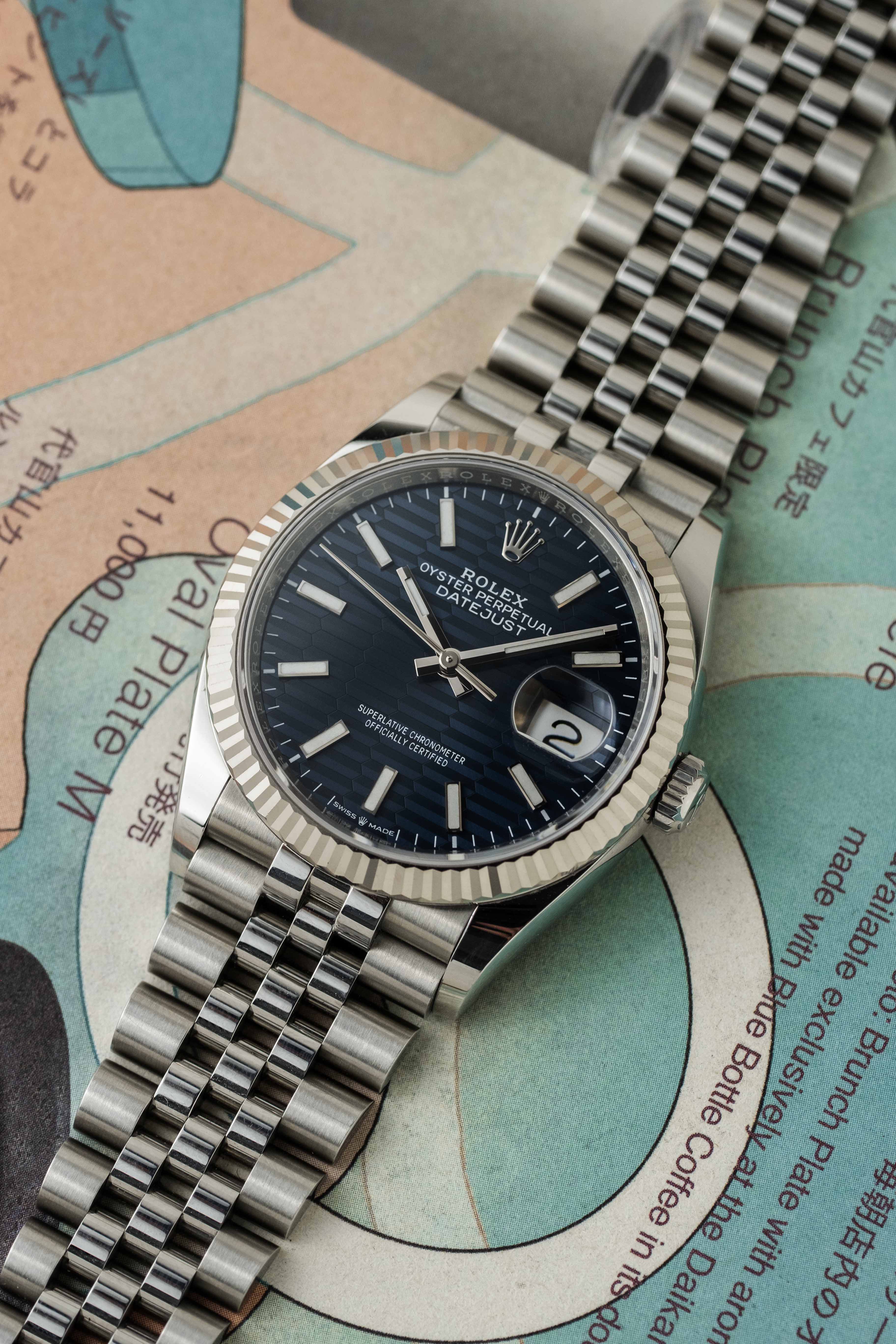 Rolex Datejust Ref. 126234 'Blue Motif' Dial 2023 w/ Box & Papers