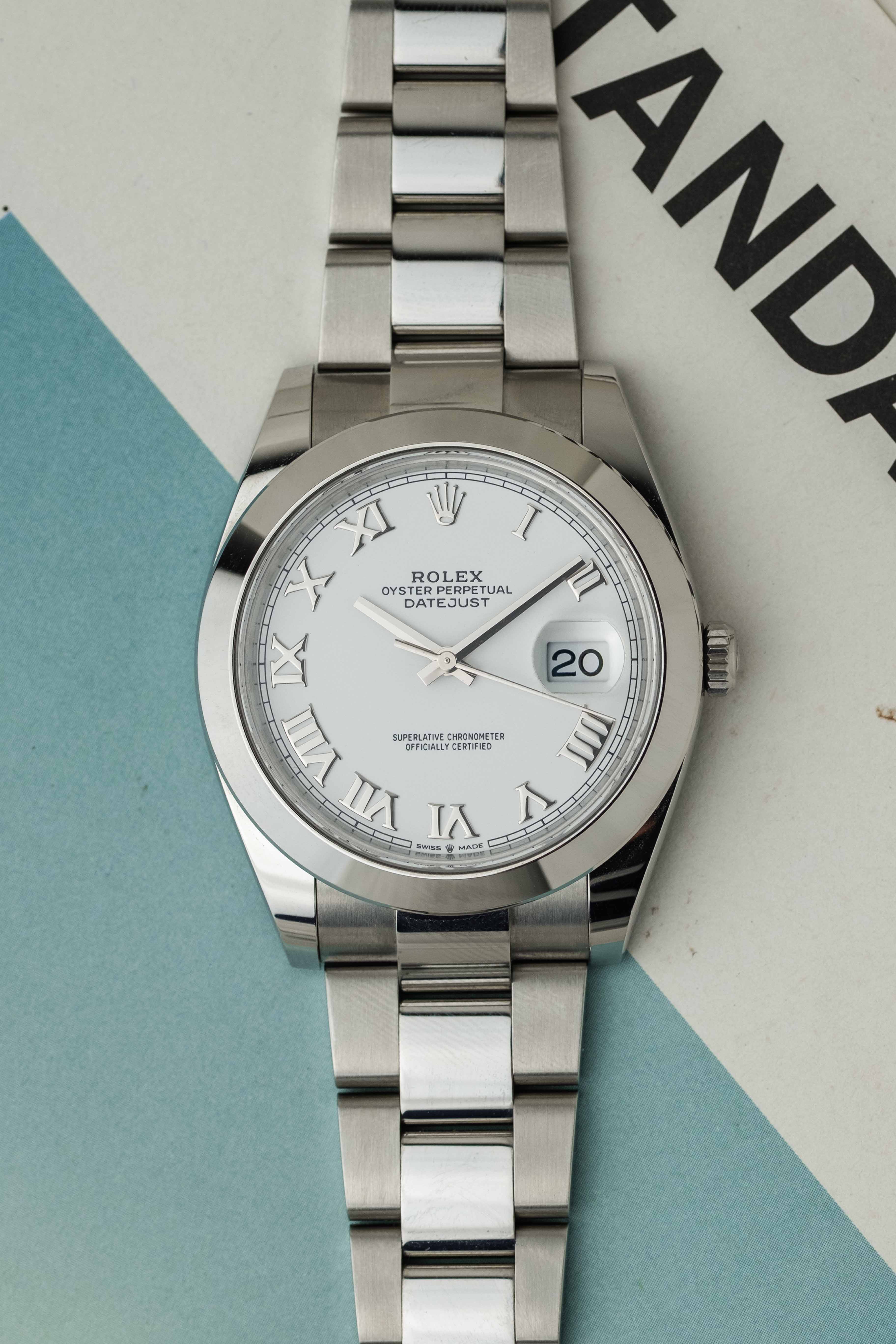 Rolex Datejust 41mm Ref. 126300 'White Roman' Dial 2022 w/ Box & Papers