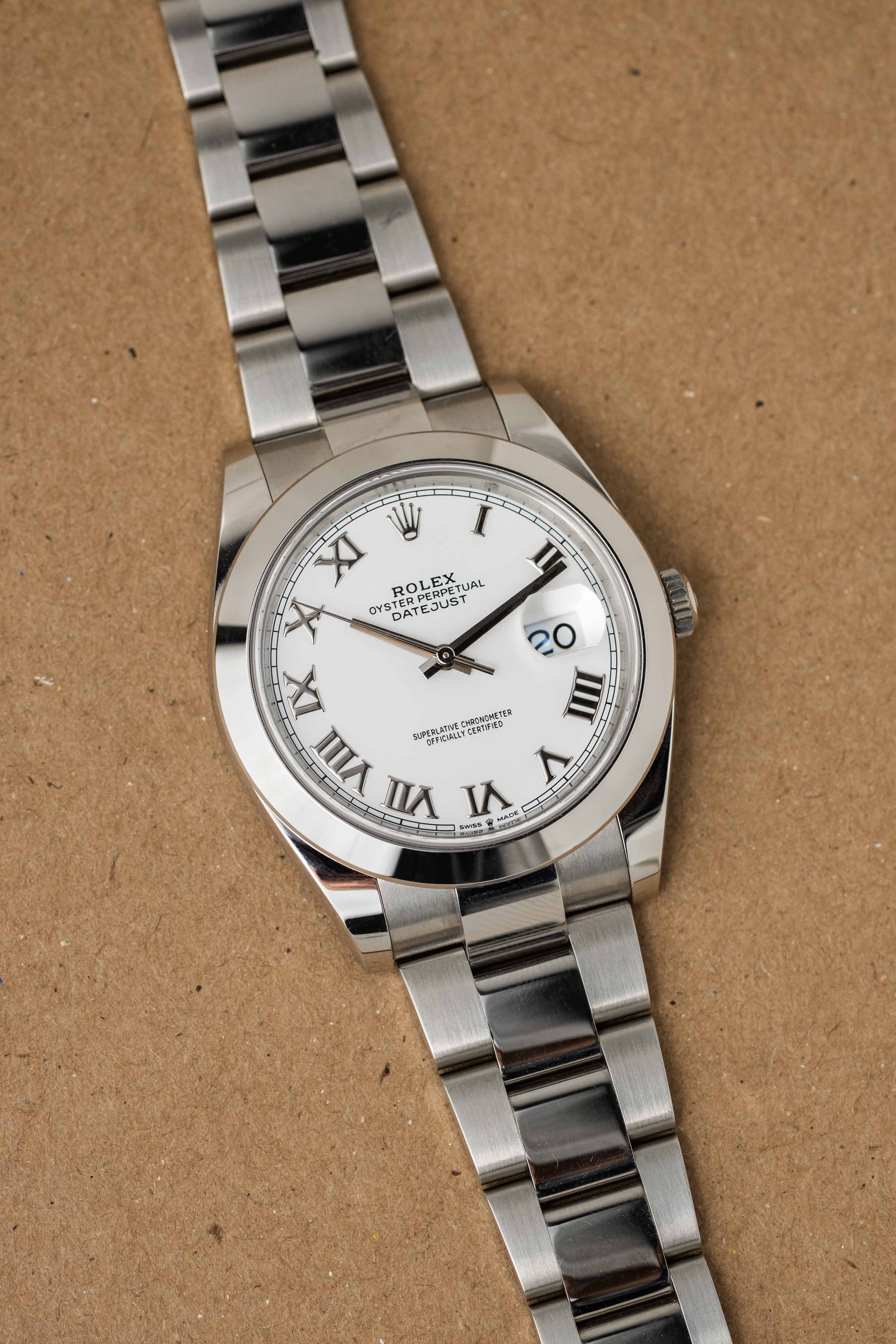 Rolex Datejust 41mm Ref. 126300 'White Roman' Dial 2022 w/ Box & Papers