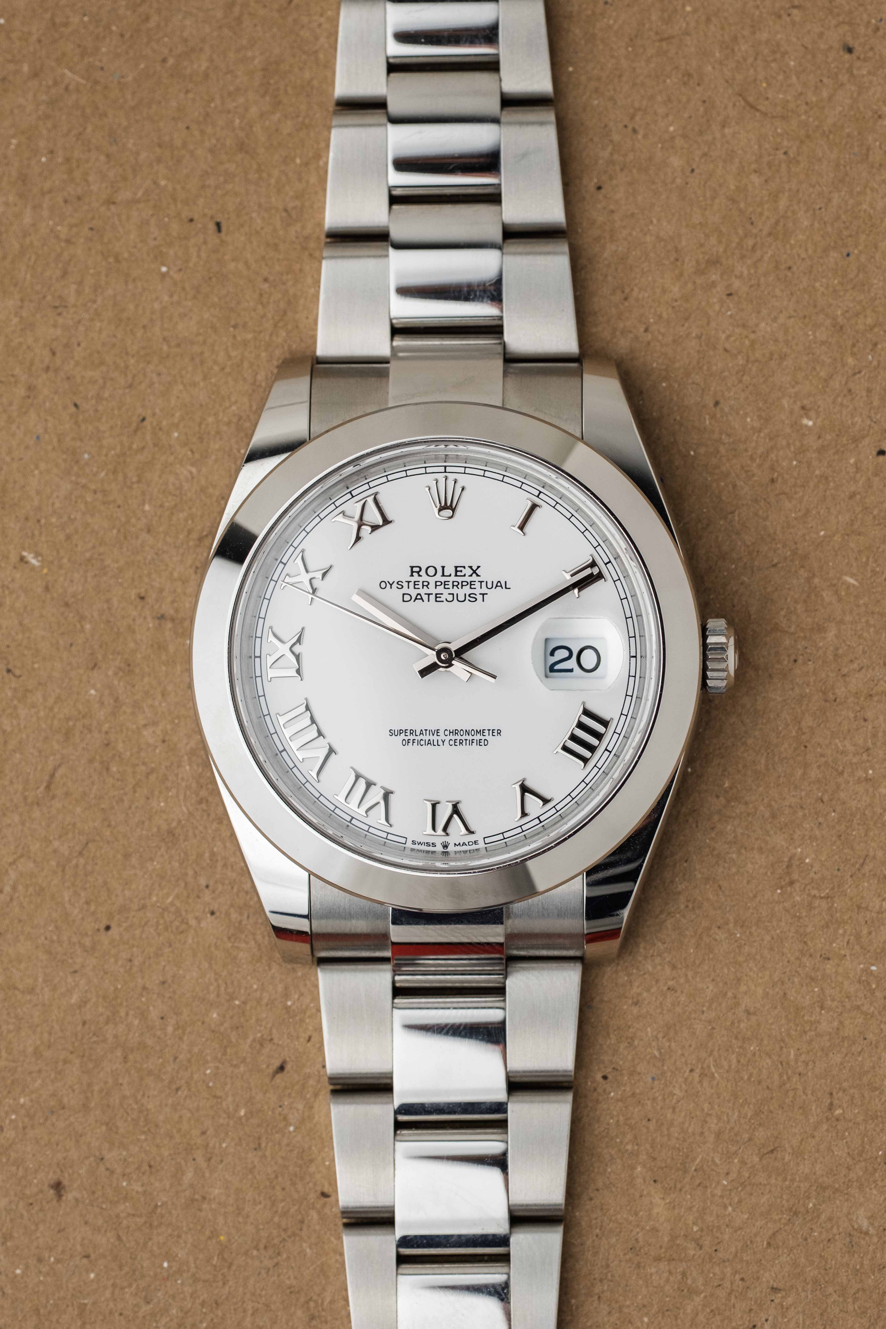 Rolex Datejust 41mm Ref. 126300 'White Roman' Dial 2022 w/ Box & Papers