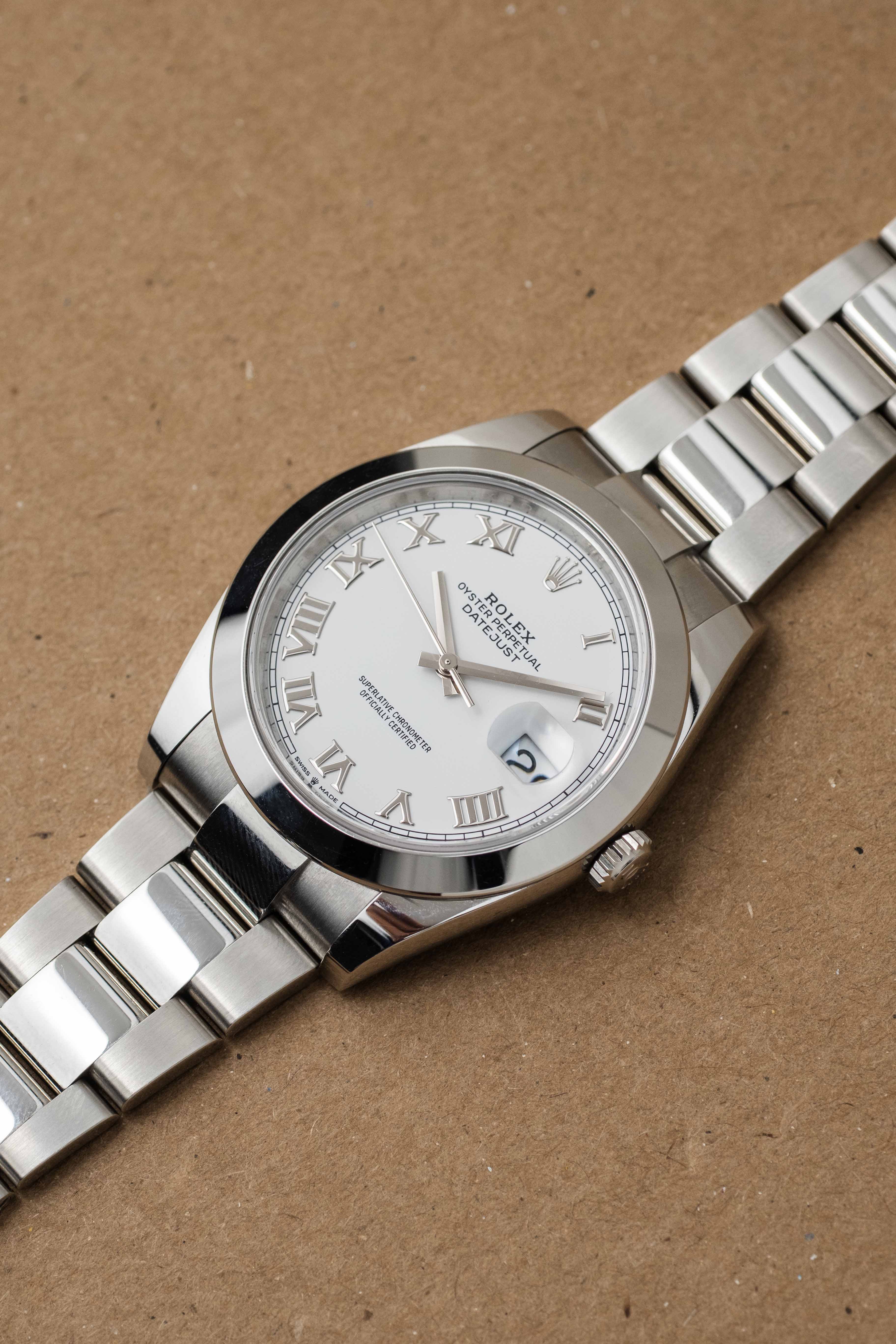 Rolex Datejust 41mm Ref. 126300 'White Roman' Dial 2022 w/ Box & Papers