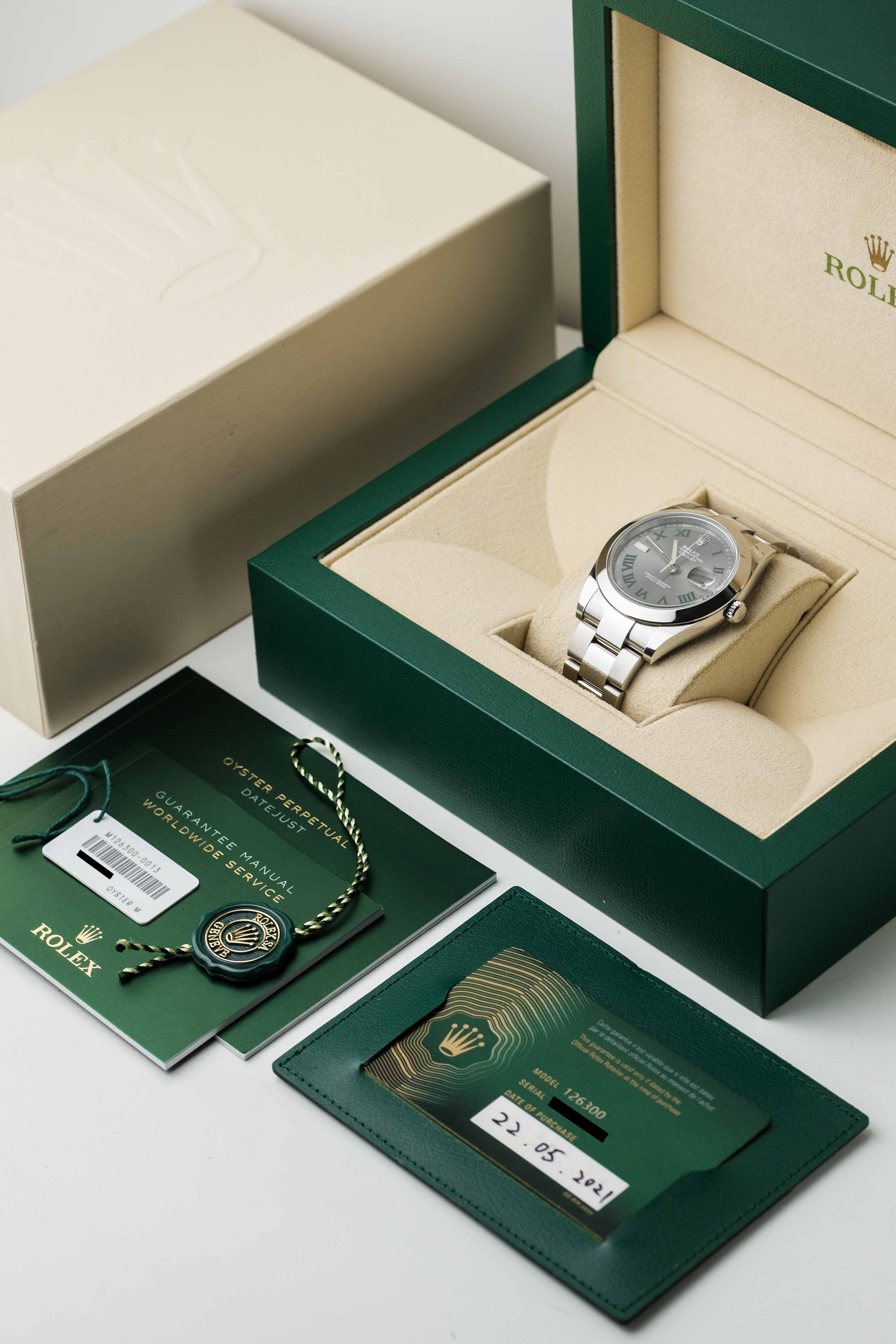 Rolex Datejust 41mm Ref. 126300 'Wimbledon' Dial 2021 w/ Box & Papers