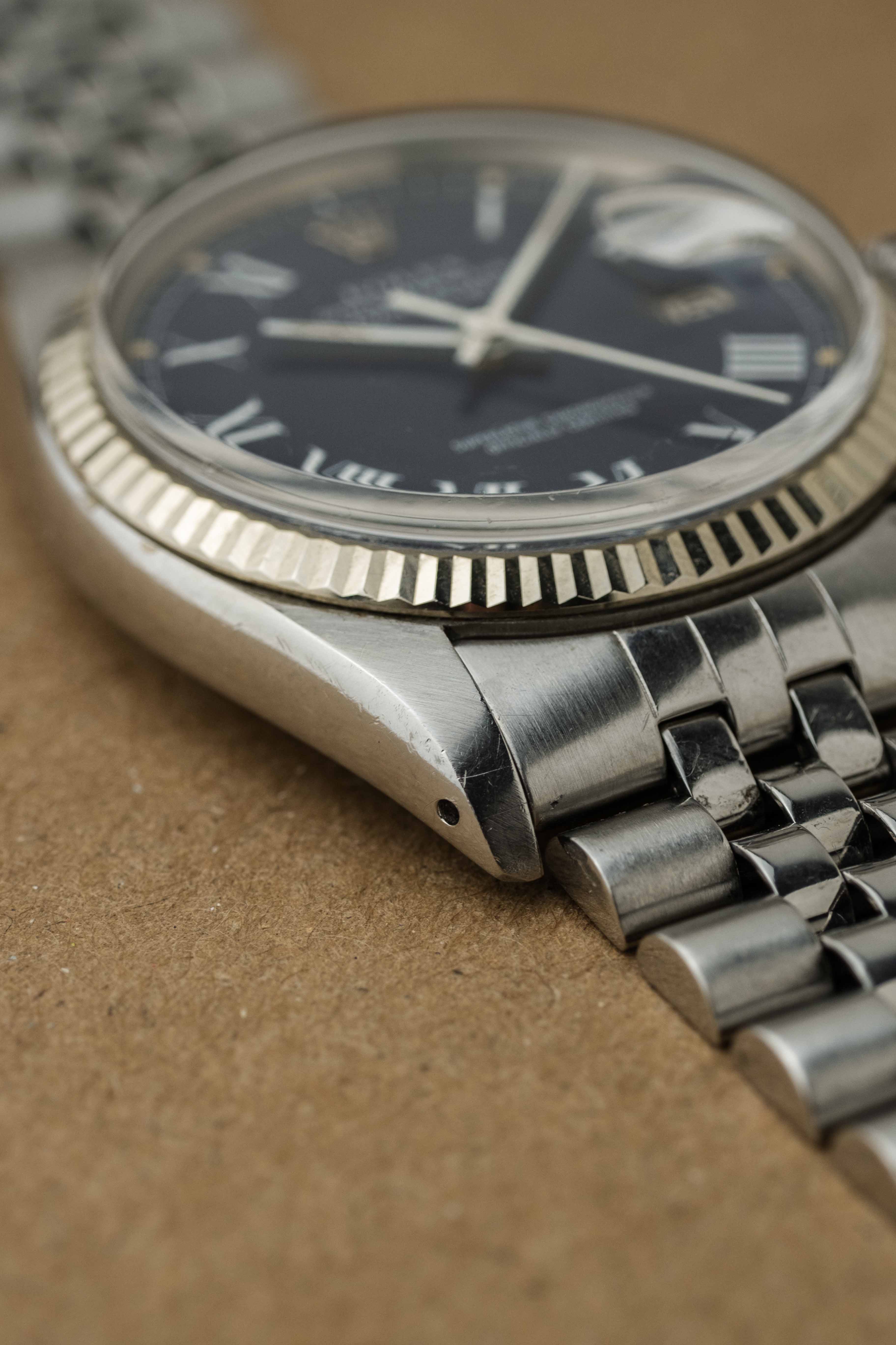 Rolex Datejust Ref. 16014 1978 'Blue Buckley' Dial w/ Box & Papers