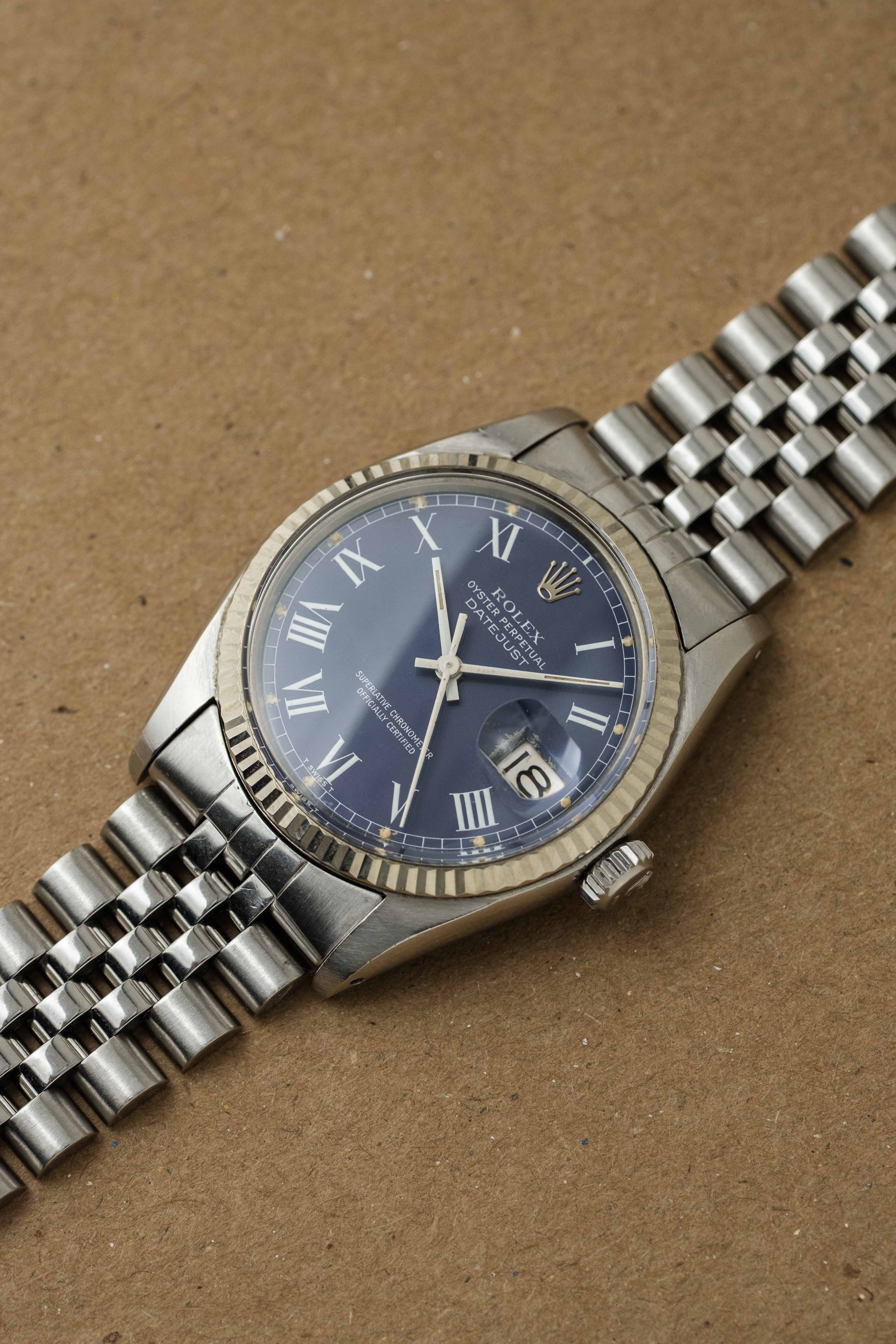 Rolex Datejust Ref. 16014 1978 'Blue Buckley' Dial w/ Box & Papers