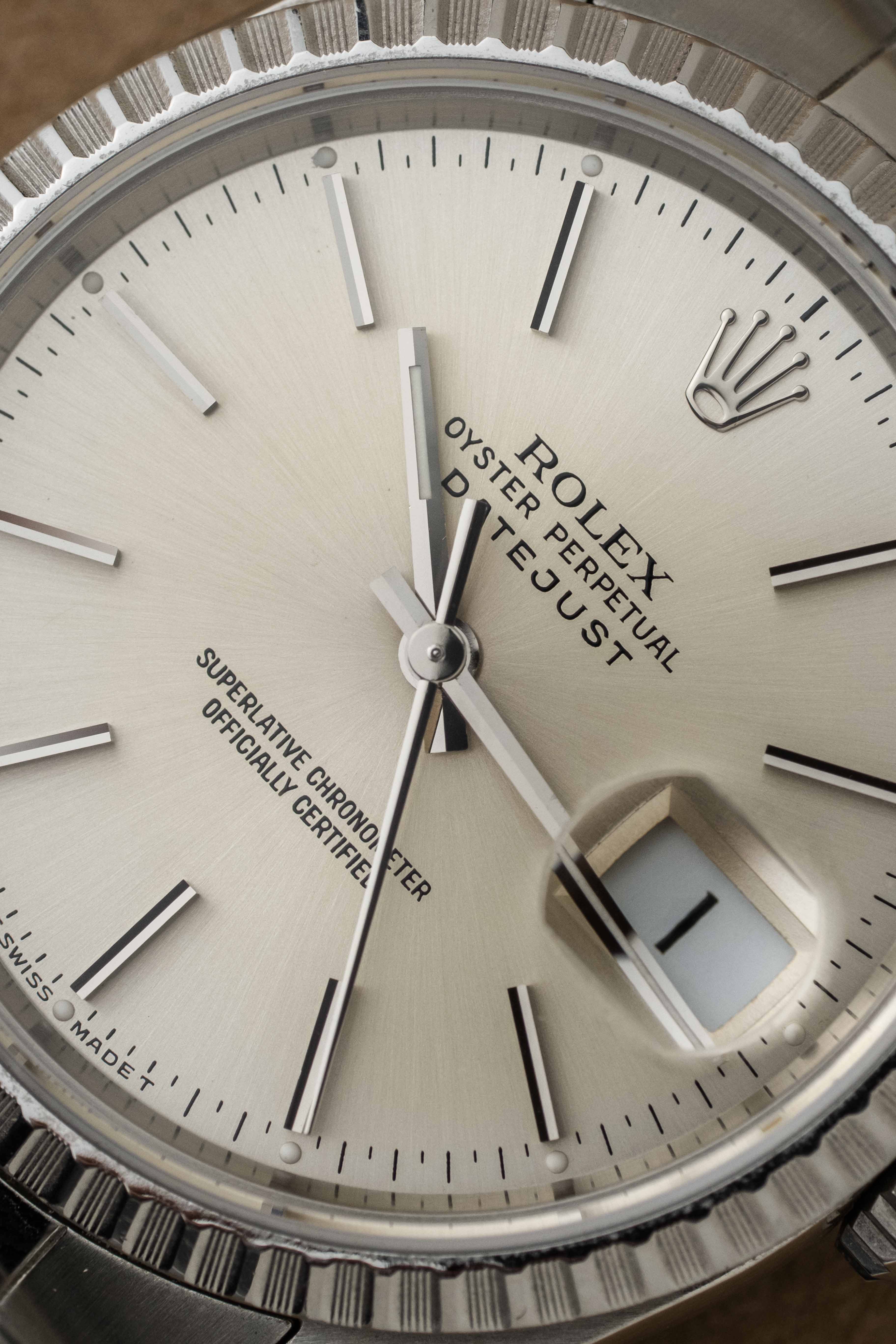 Rolex Datejust Ref. 16220 'Silver Stick' Dial 1989 w/ Box & Papers