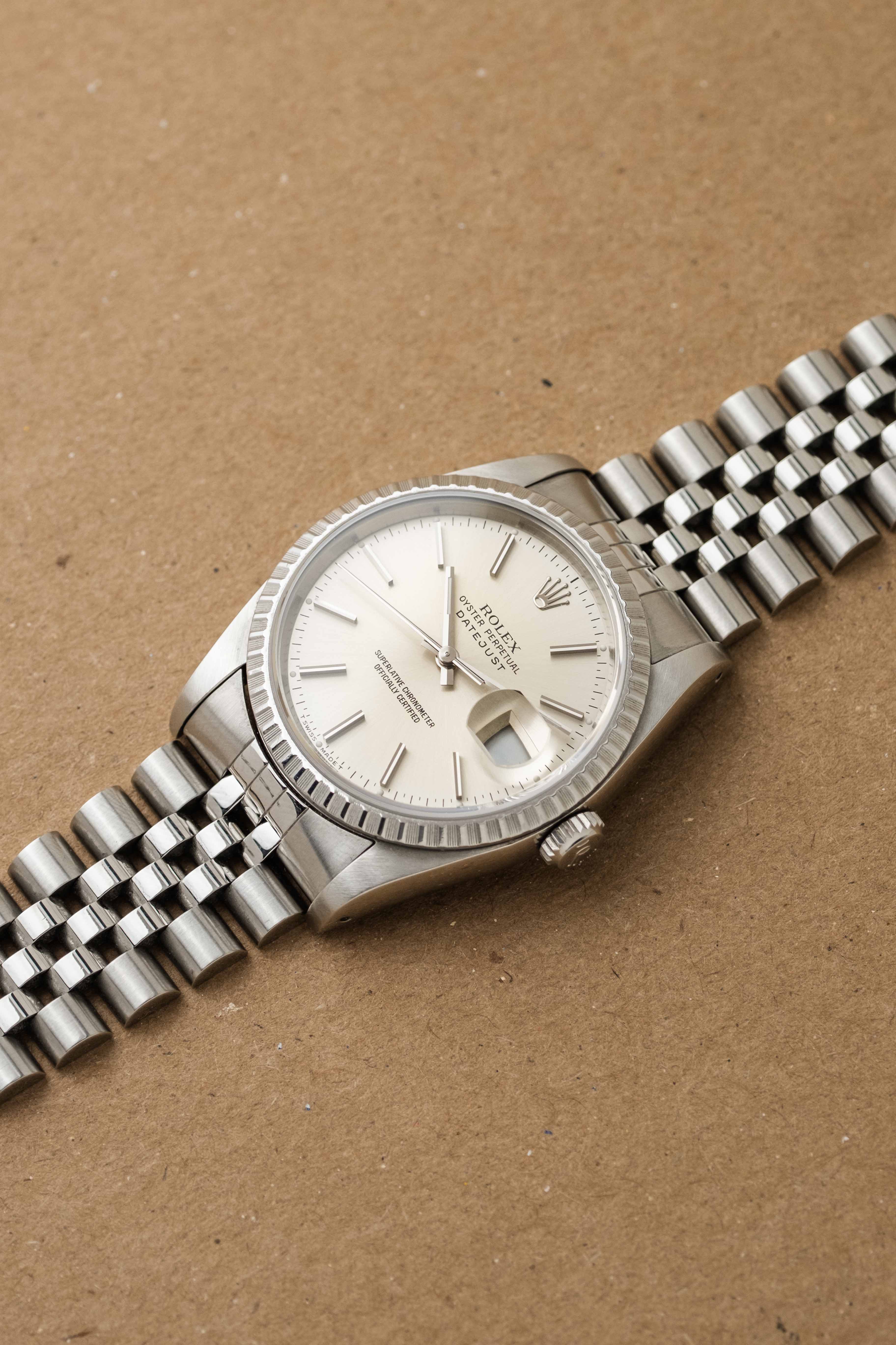 Rolex Datejust Ref. 16220 'Silver Stick' Dial 1989 w/ Box & Papers