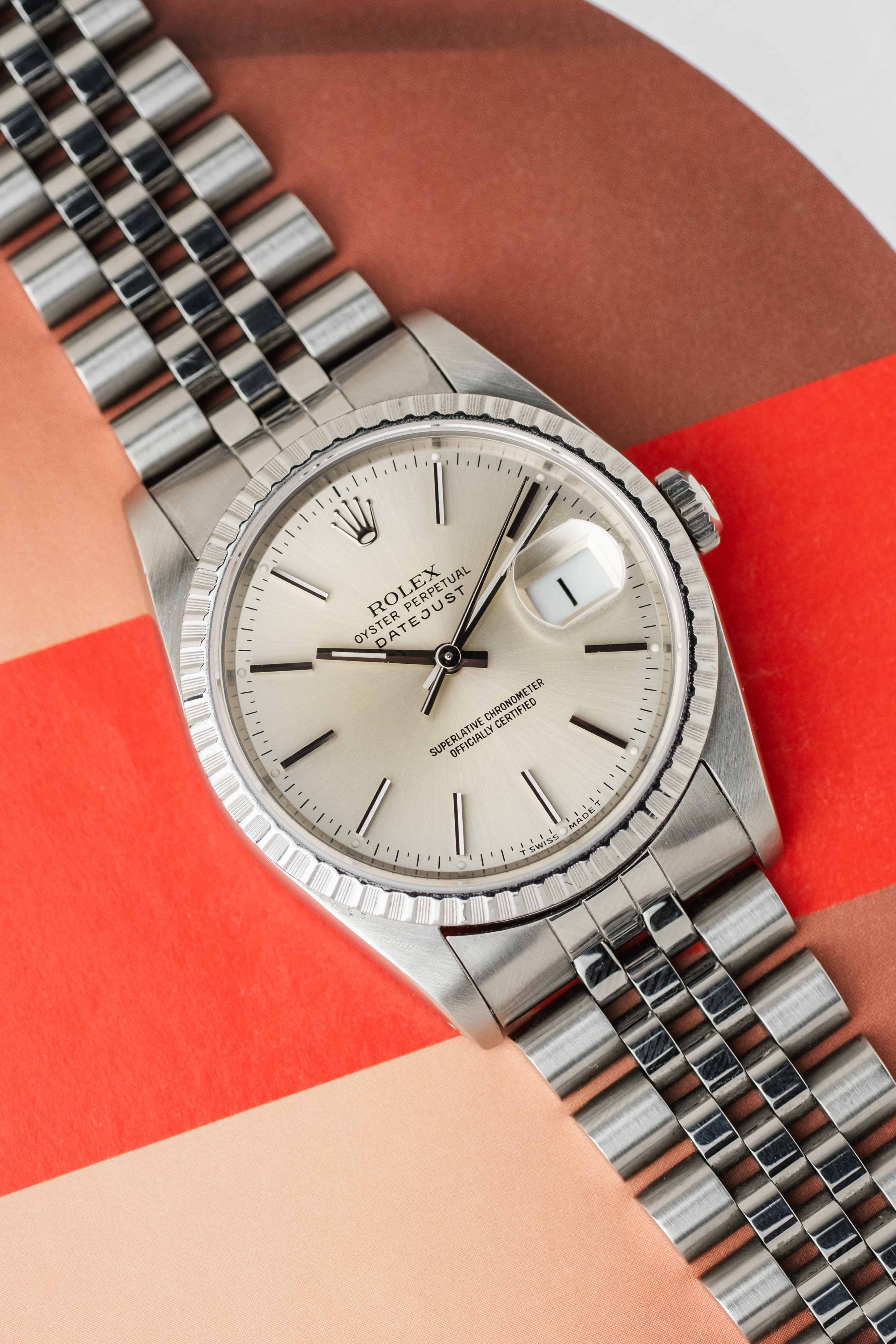 Rolex Datejust Ref. 16220 'Silver Stick' Dial 1989 w/ Box & Papers