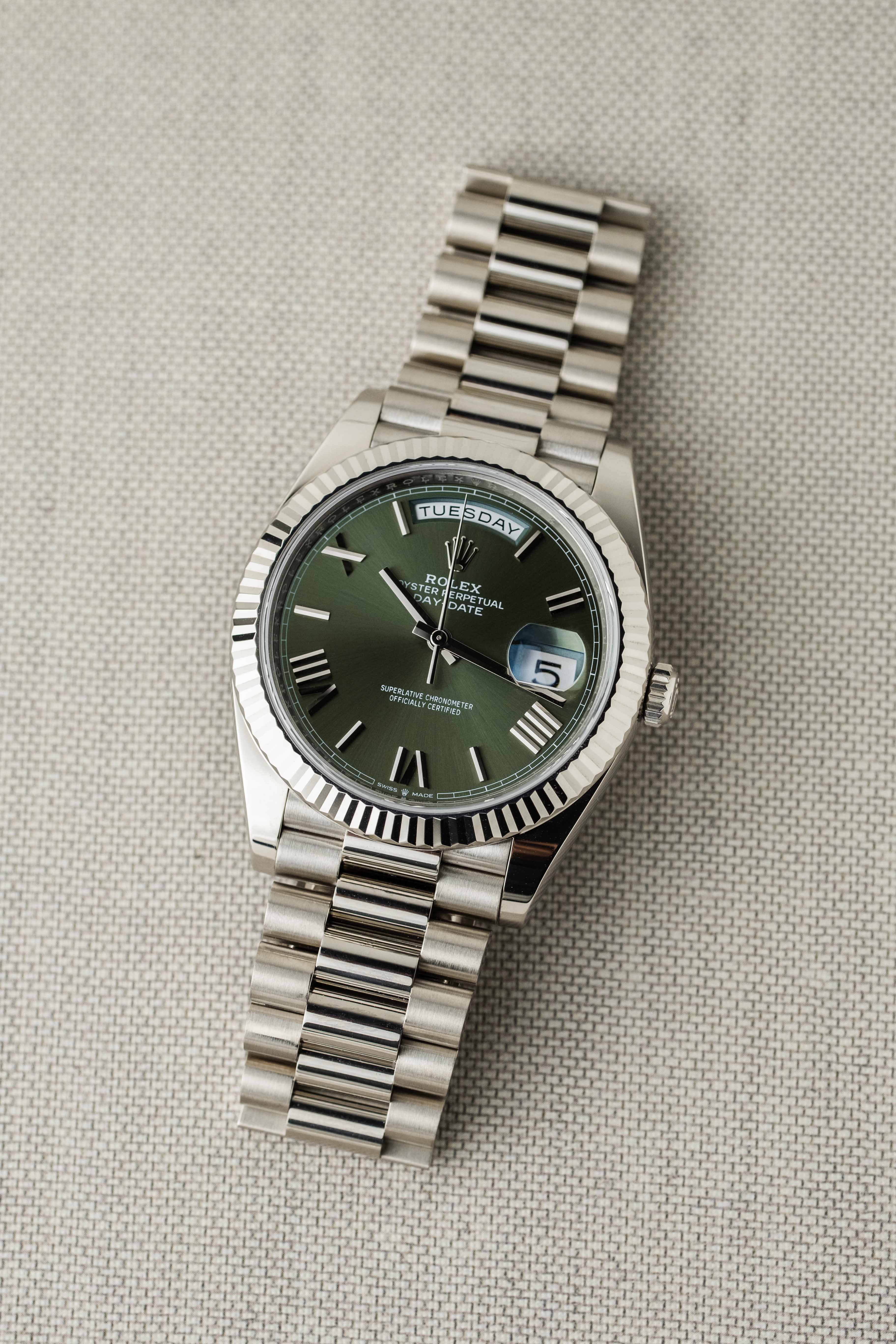 Rolex Day-Date 40 Ref. 228239 'Olive Green' Dial 2024 w/ Box & Papers