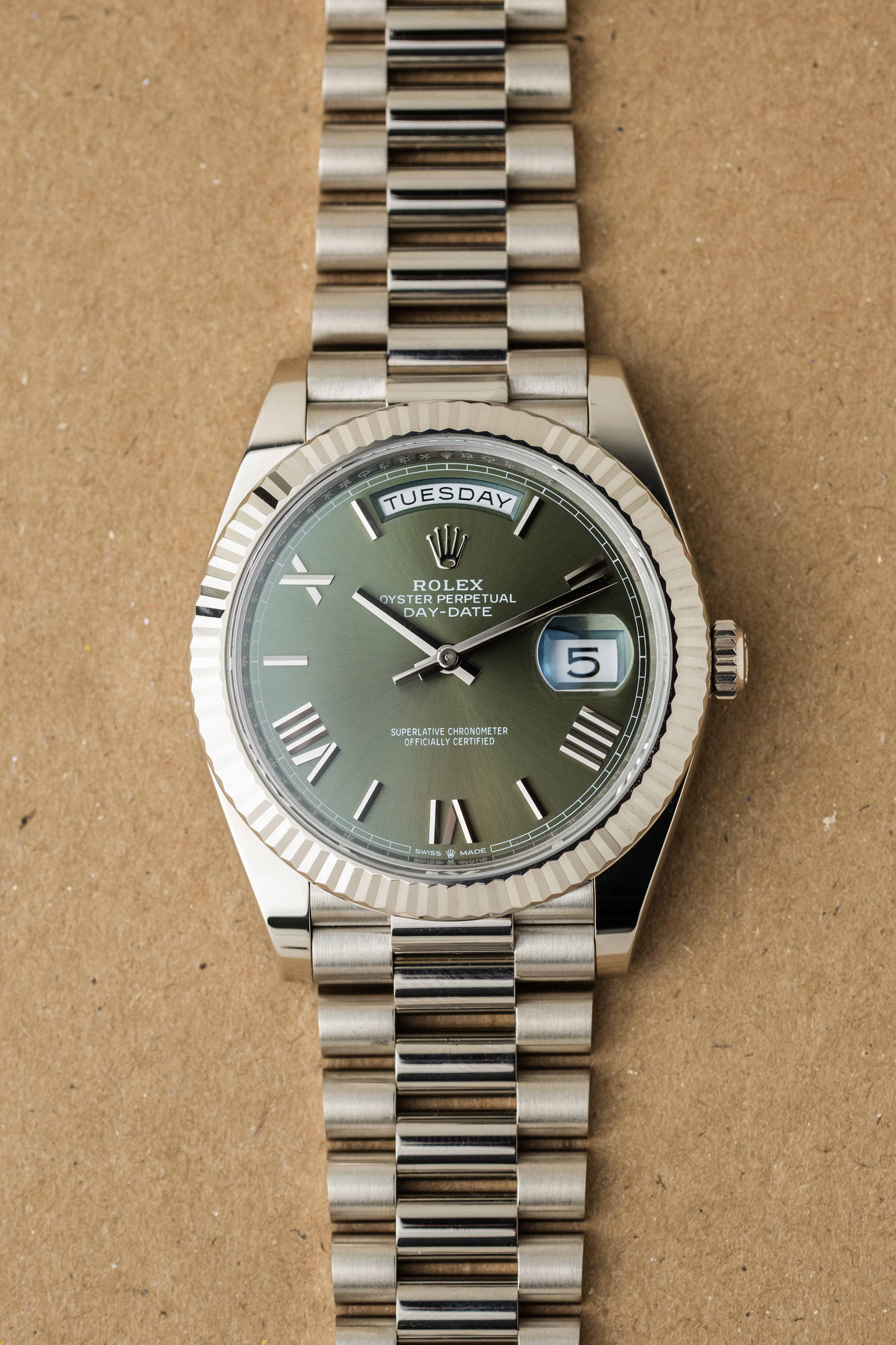 Rolex Day-Date 40 Ref. 228239 'Olive Green' Dial 2024 w/ Box & Papers