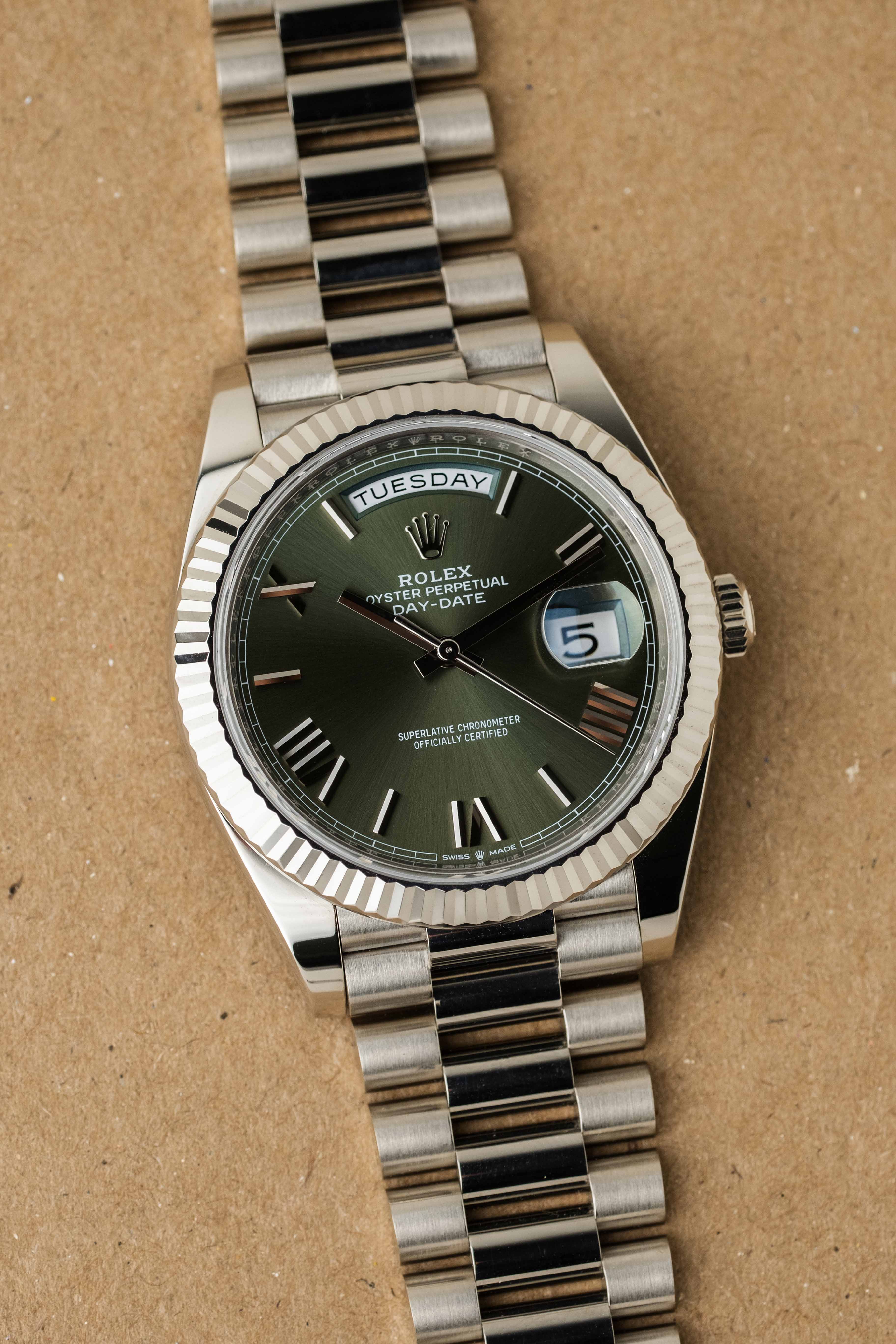 Rolex Day-Date 40 Ref. 228239 'Olive Green' Dial 2024 w/ Box & Papers