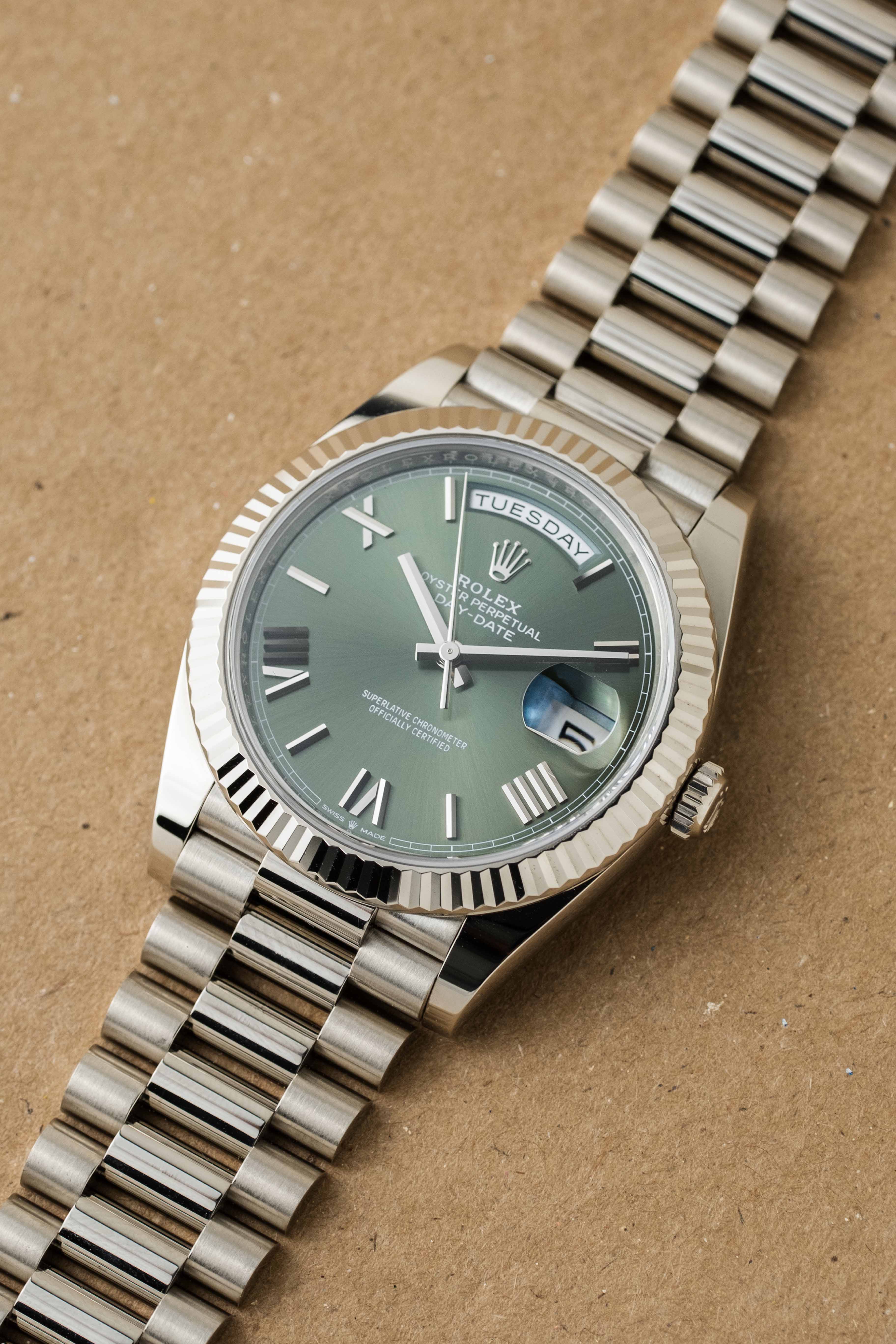 Rolex Day-Date 40 Ref. 228239 'Olive Green' Dial 2024 w/ Box & Papers