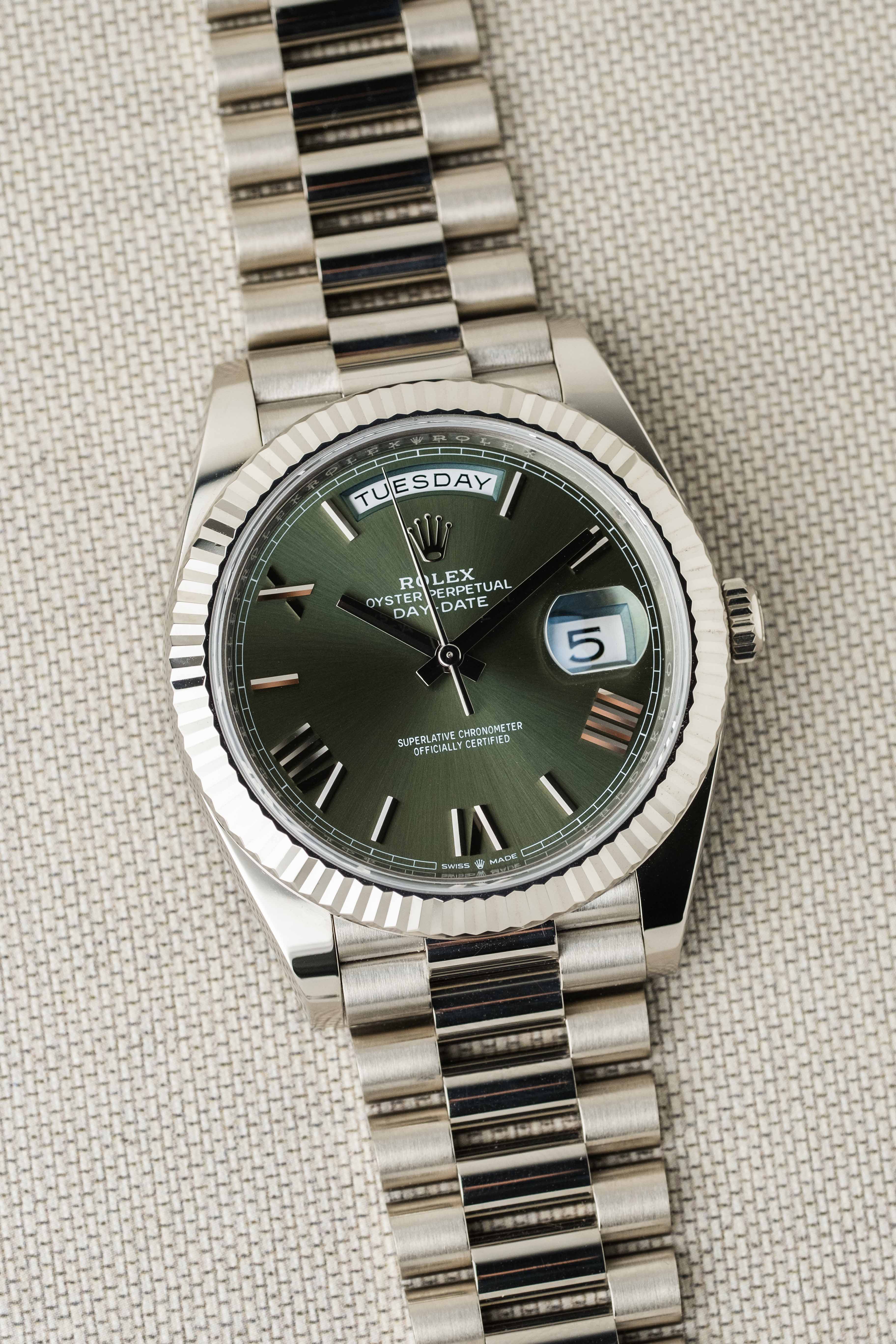 Rolex Day-Date 40 Ref. 228239 'Olive Green' Dial 2024 w/ Box & Papers