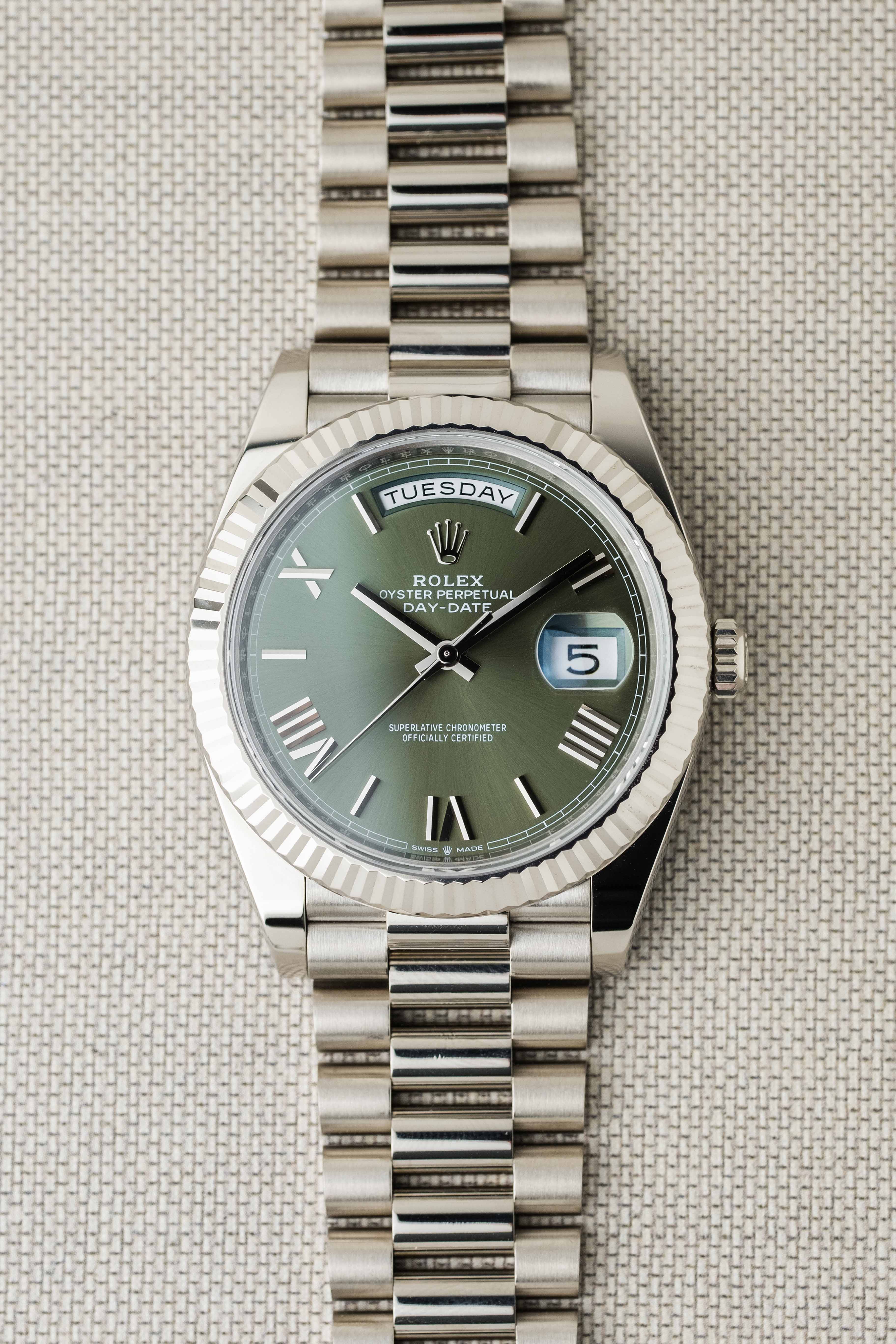 Rolex Day-Date 40 Ref. 228239 'Olive Green' Dial 2024 w/ Box & Papers