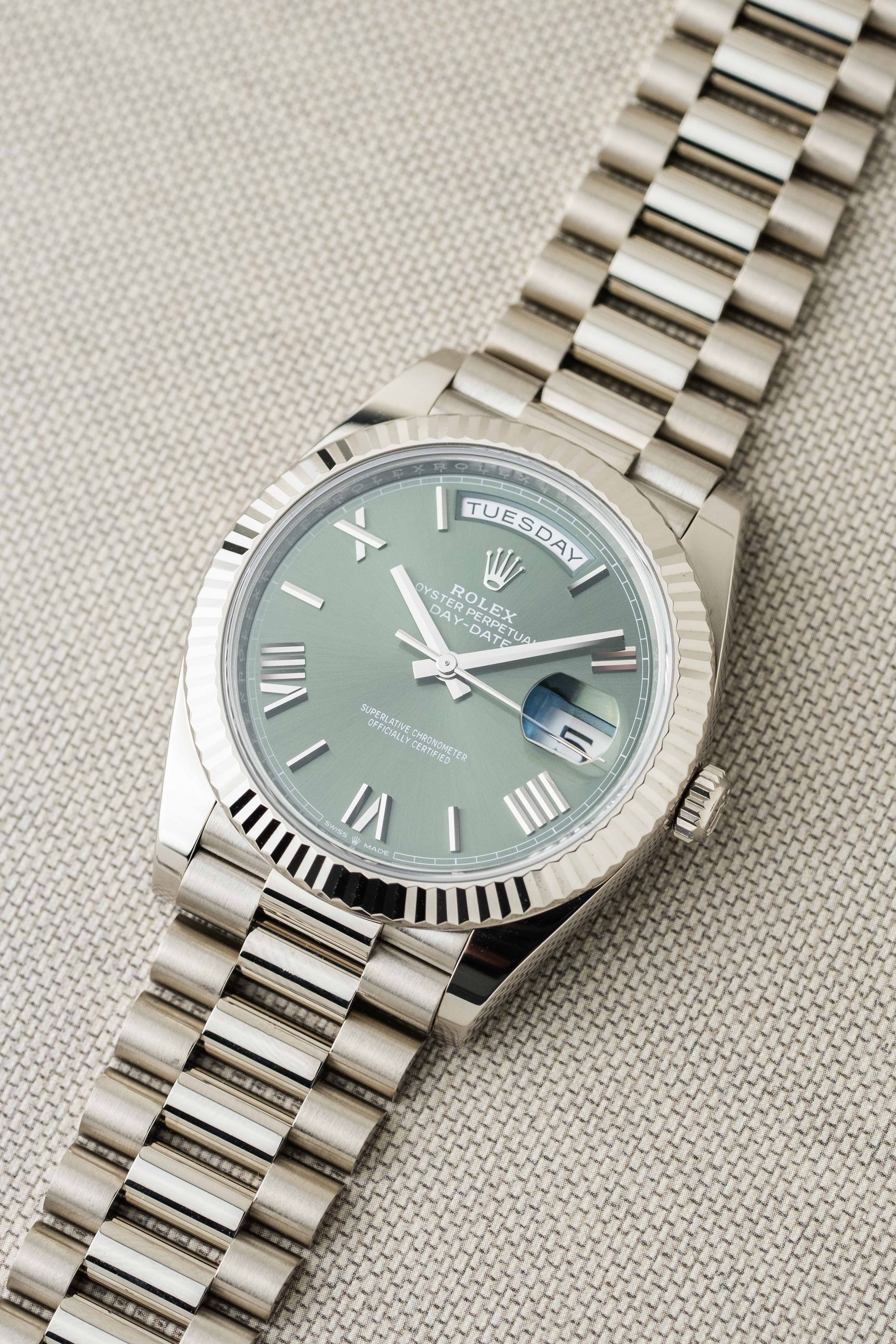 Rolex Day-Date 40 Ref. 228239 'Olive Green' Dial 2024 w/ Box & Papers