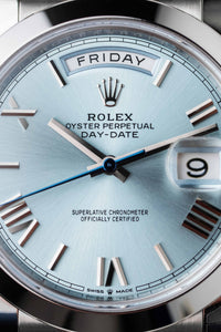 Rolex Day-Date 40 Platinum Ref. 228206 'Ice Blue' Dial 2022 w/ Box & Papers
