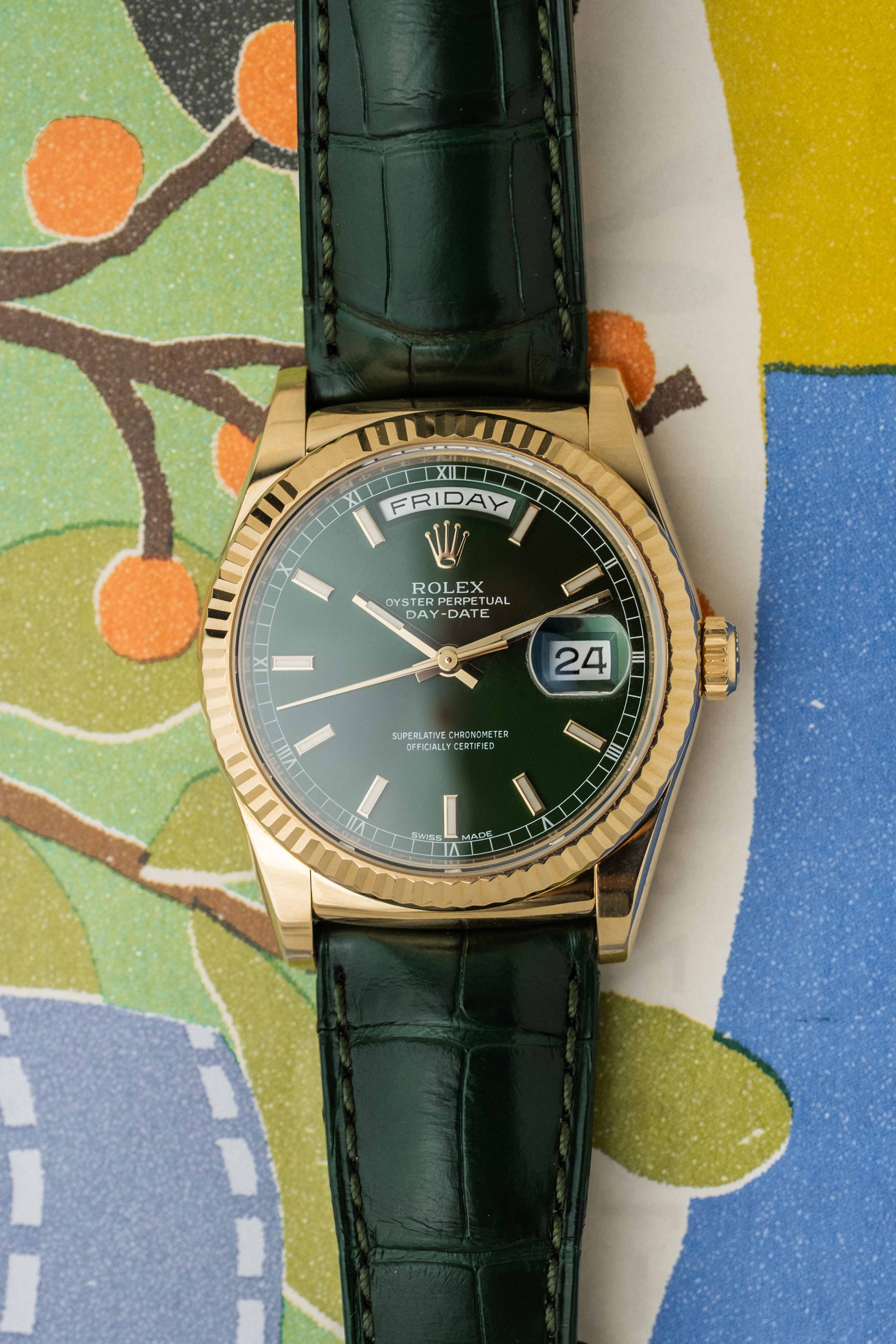 Rolex Day-Date Ref. 118138 'Green' Dial 2015 w/ Box & Papers