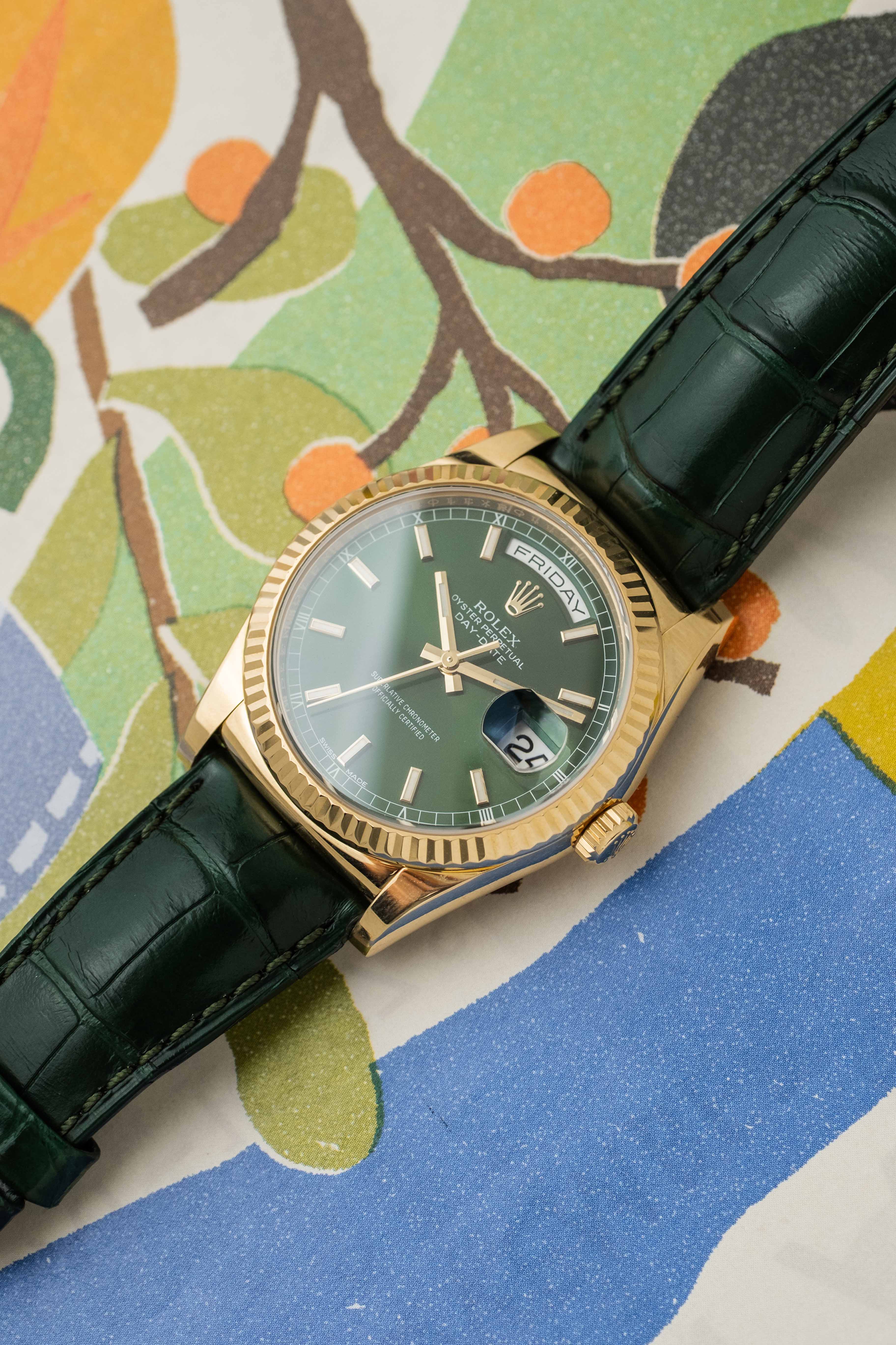 Rolex Day-Date Ref. 118138 'Green' Dial 2015 w/ Box & Papers