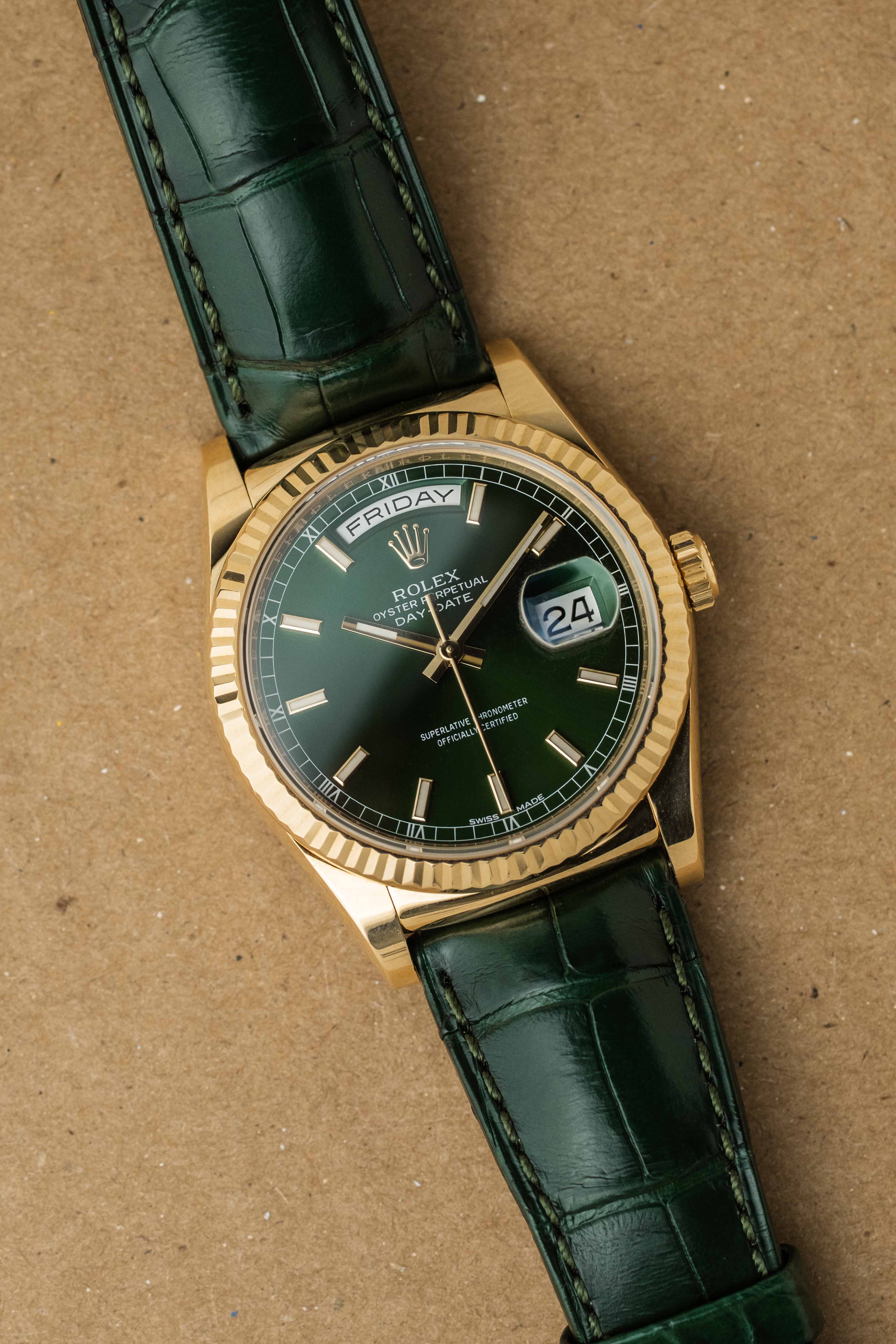 Rolex Day-Date Ref. 118138 'Green' Dial 2015 w/ Box & Papers