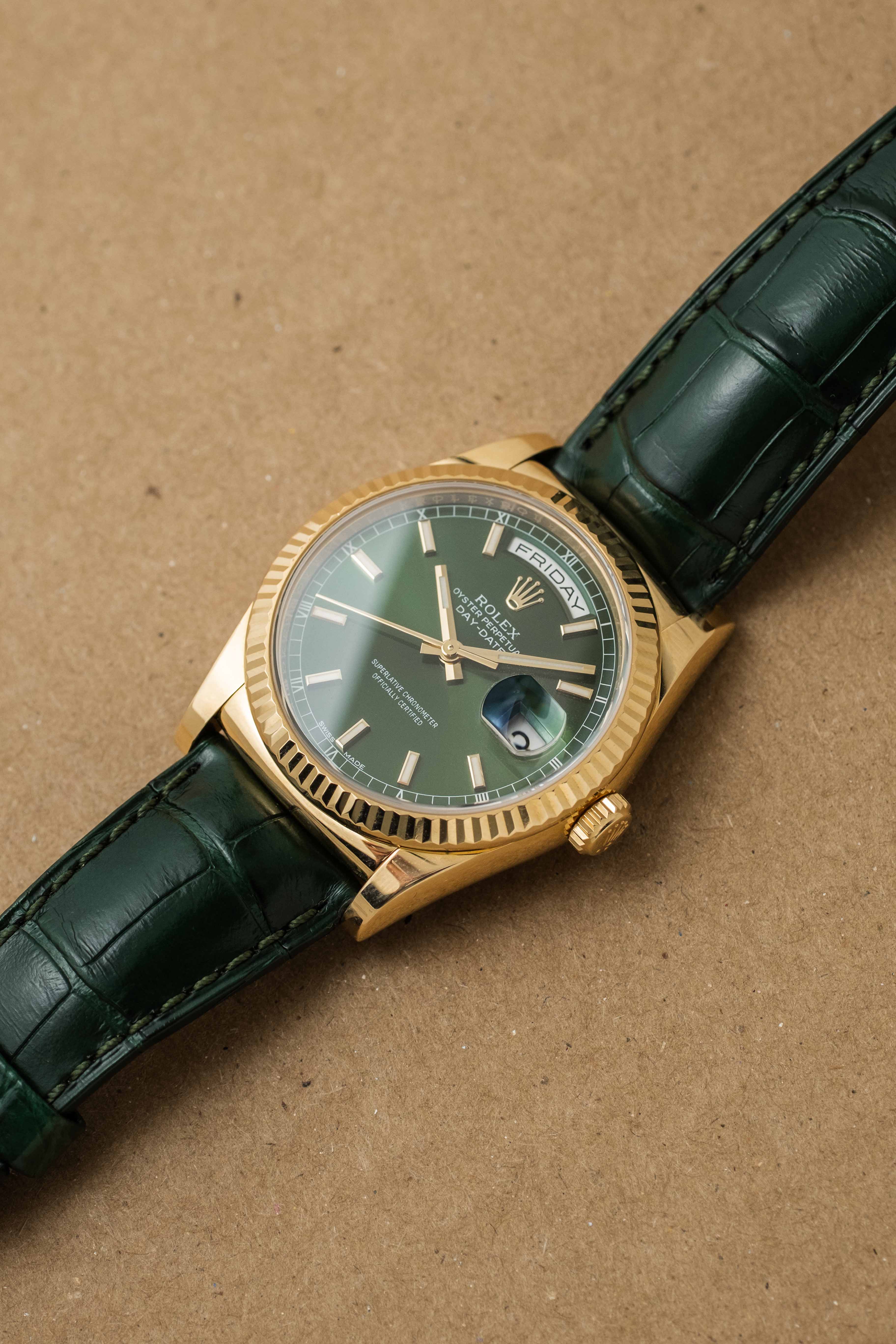 Rolex Day-Date Ref. 118138 'Green' Dial 2015 w/ Box & Papers