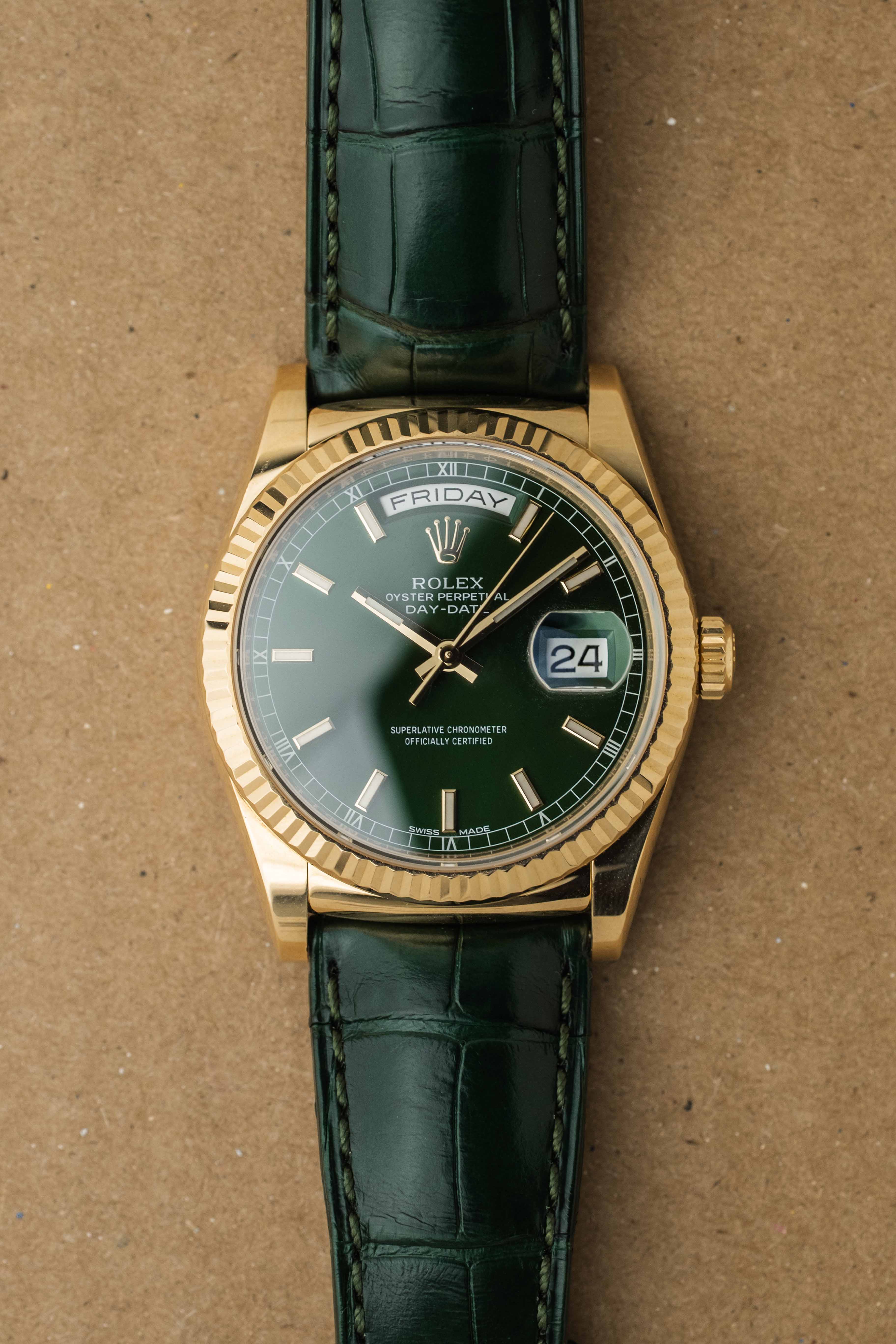 Rolex Day-Date Ref. 118138 'Green' Dial 2015 w/ Box & Papers