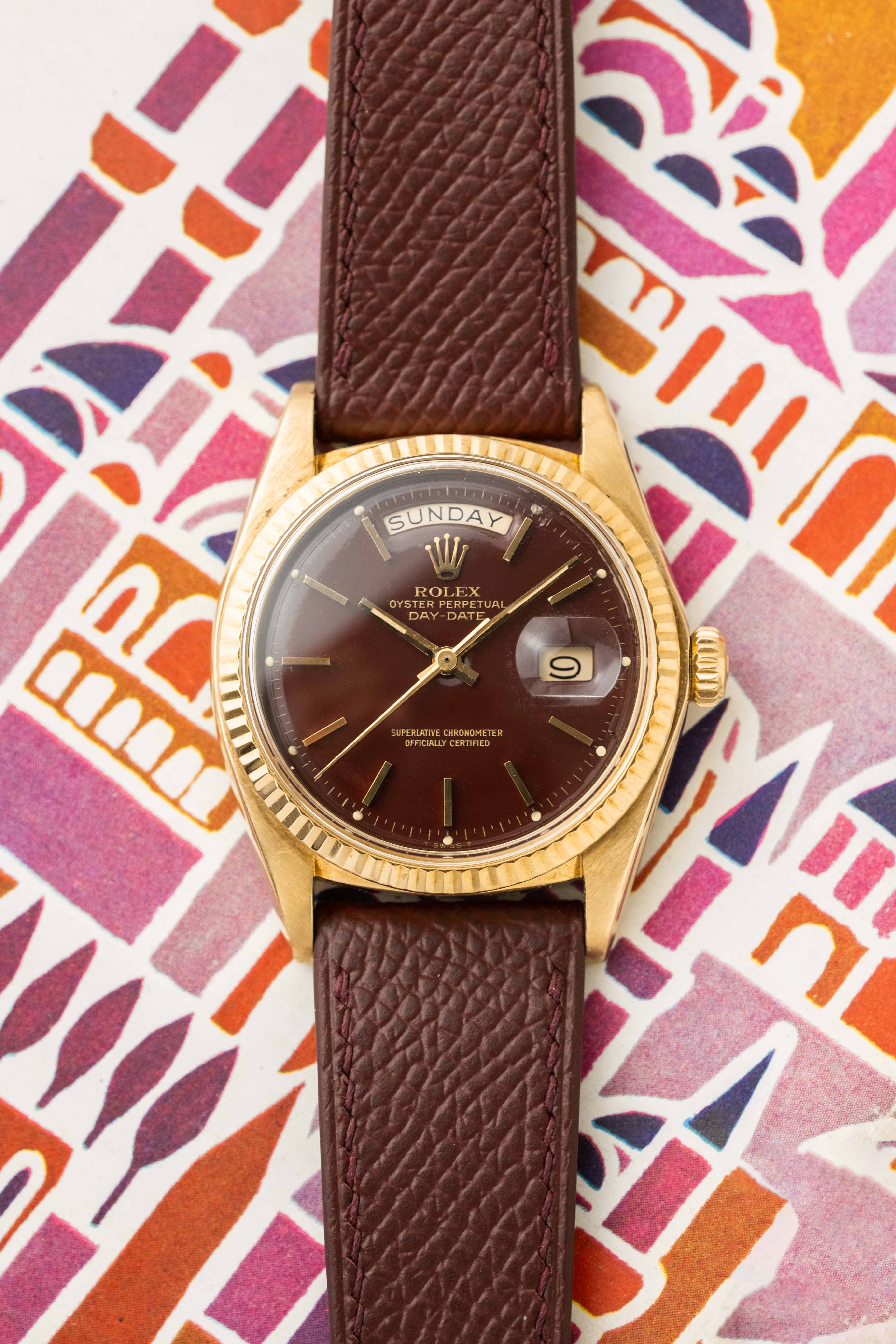 Rolex Day-Date Ref. 1803 'Oxblood Stella' Dial 1976 w/ Box & Papers