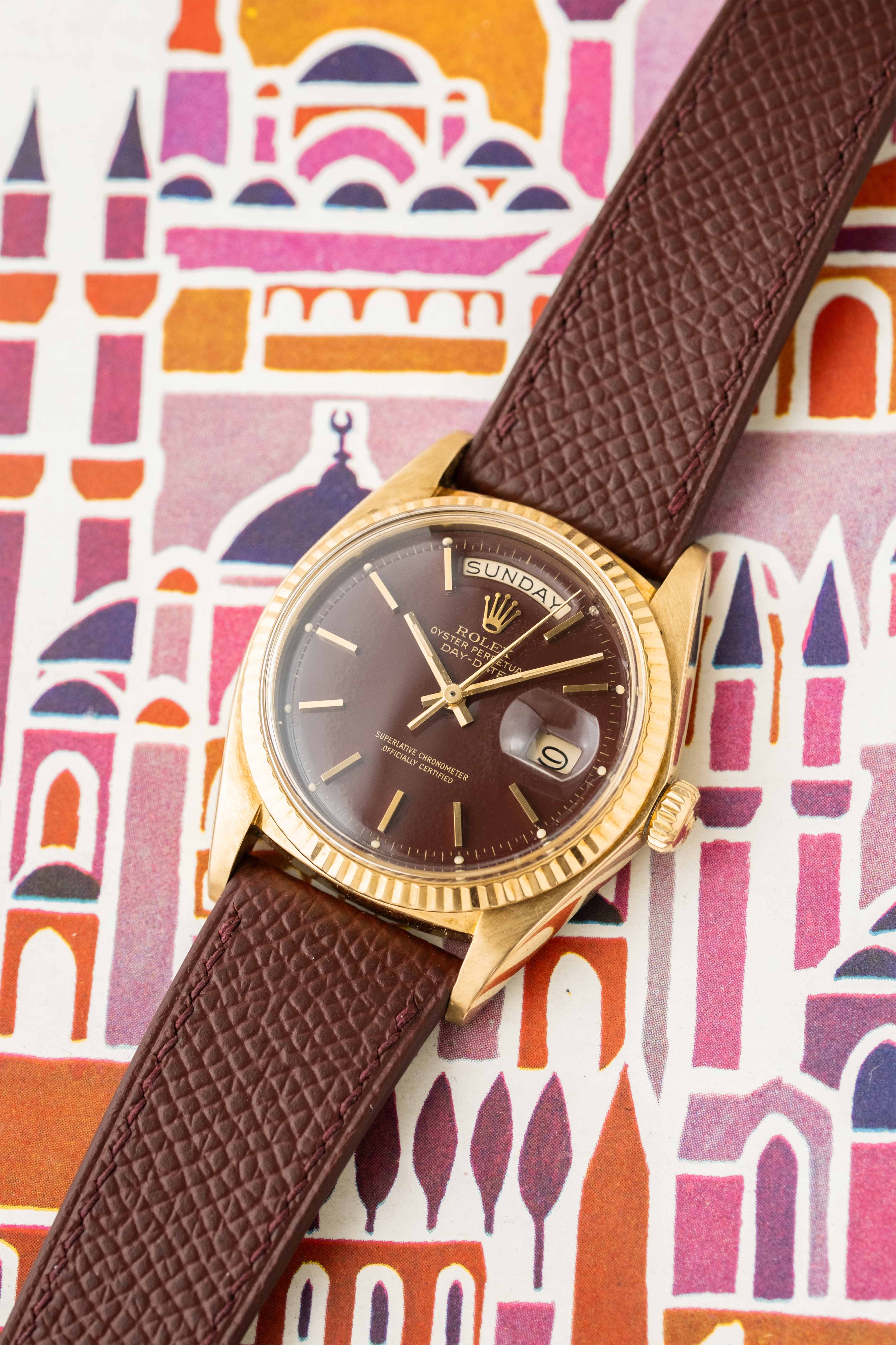 Rolex Day-Date Ref. 1803 'Oxblood Stella' Dial 1976 w/ Box & Papers