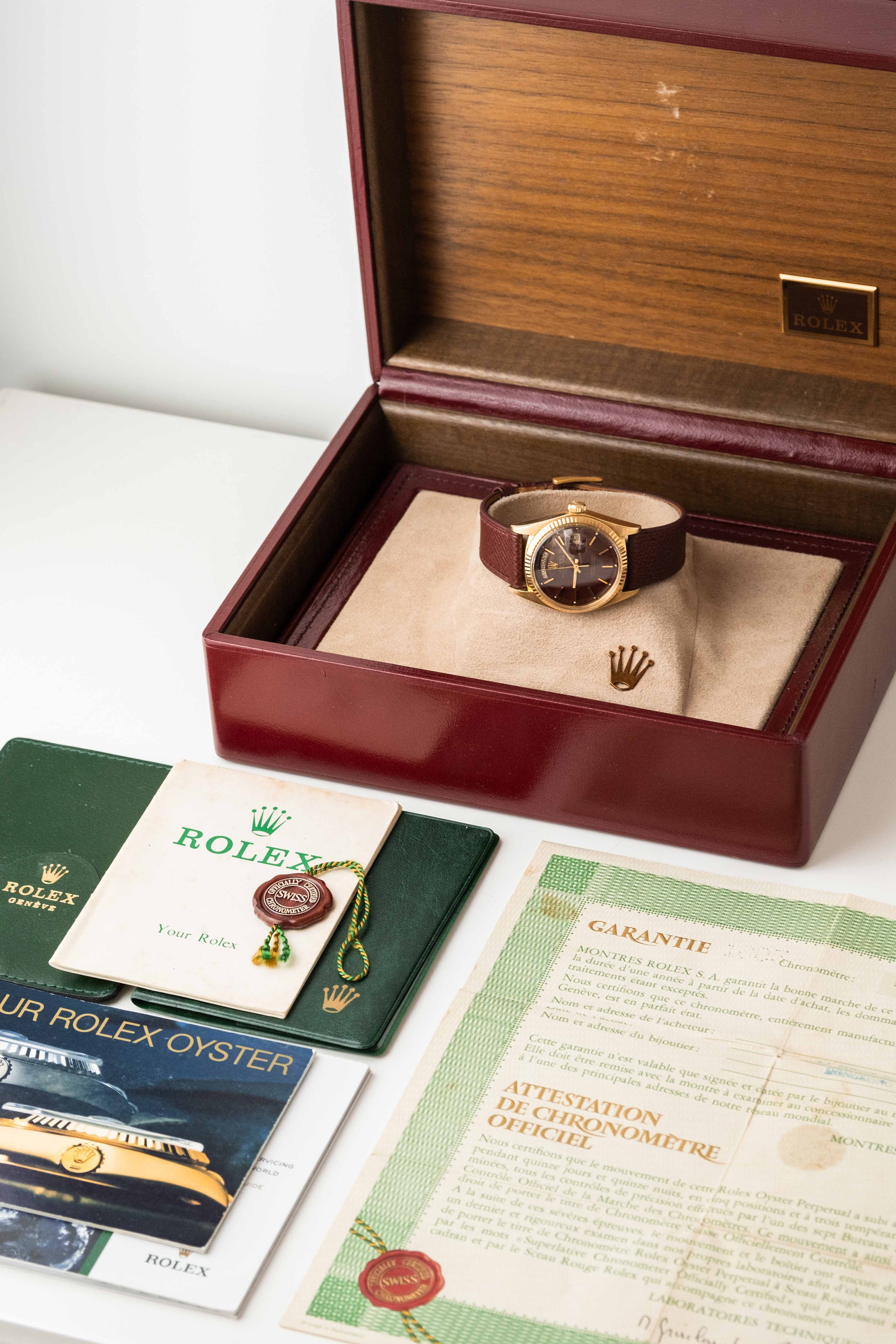 Rolex Day-Date Ref. 1803 'Oxblood Stella' Dial 1976 w/ Box & Papers