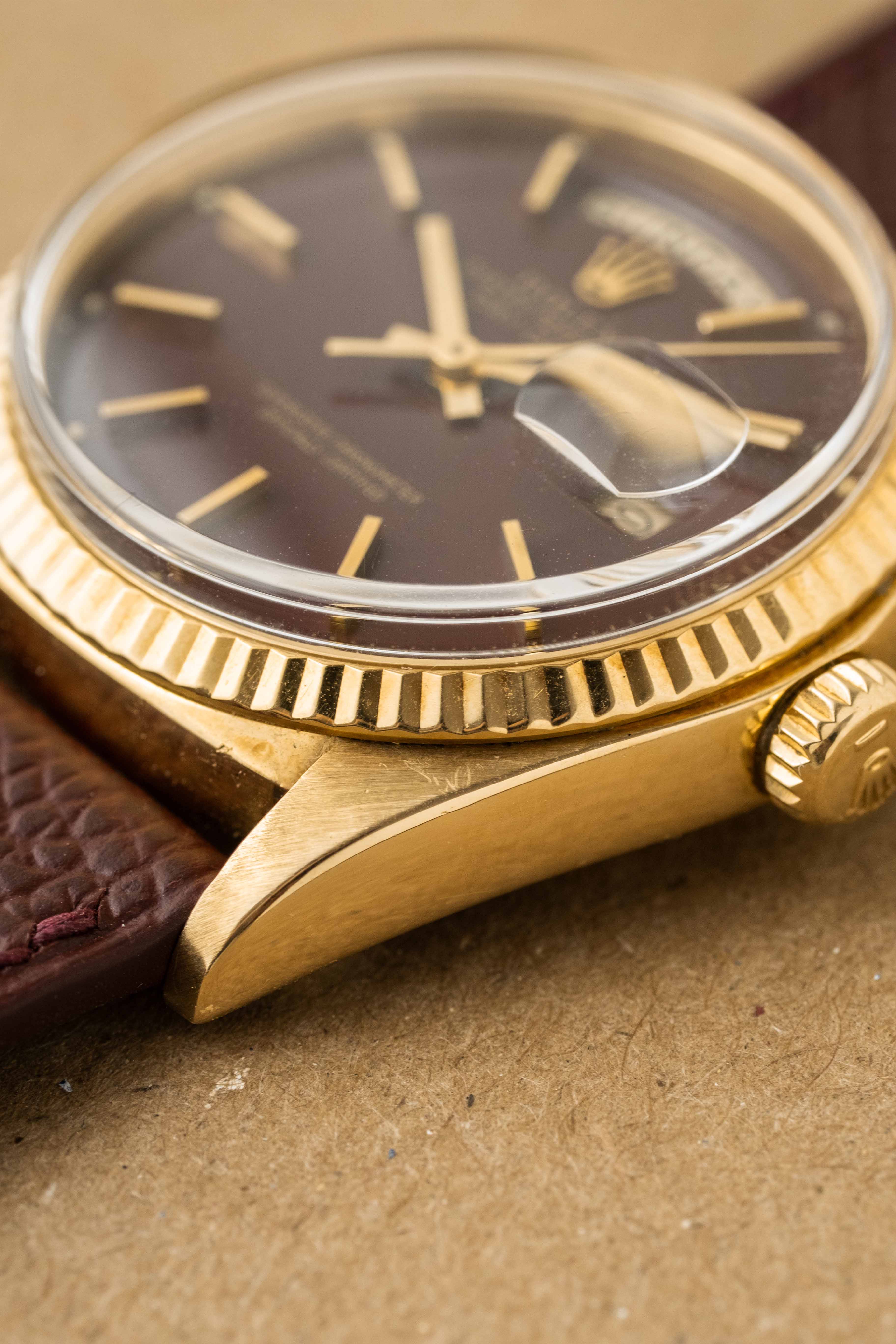 Rolex Day-Date Ref. 1803 'Oxblood Stella' Dial 1976 w/ Box & Papers