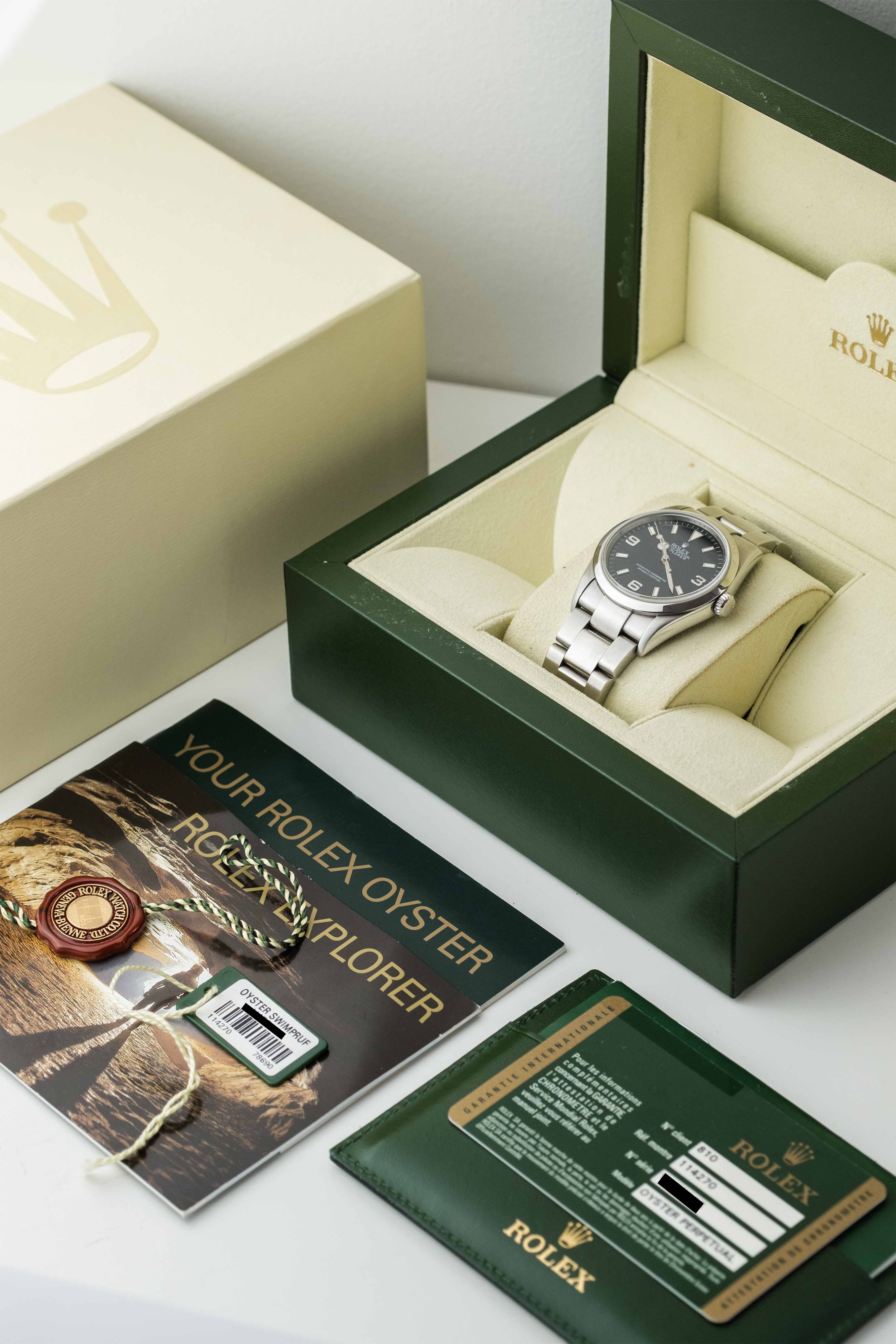 Rolex Explorer I Ref. 114270 'Engraved Rehaut' 2009 w/ Box & Papers