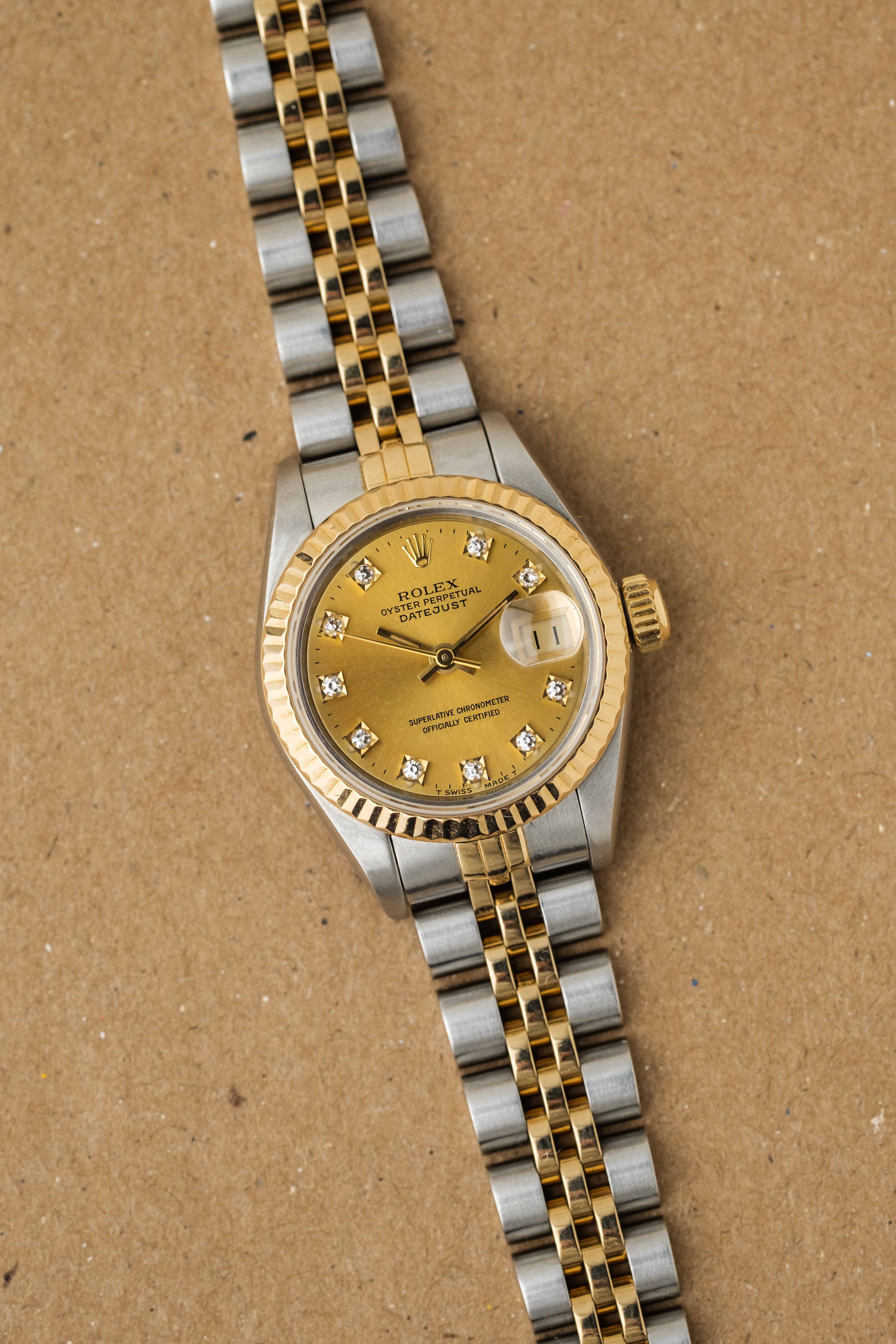 Rolex Lady-Datejust Ref. 69173G 'Champagne Diamond' Dial 1990