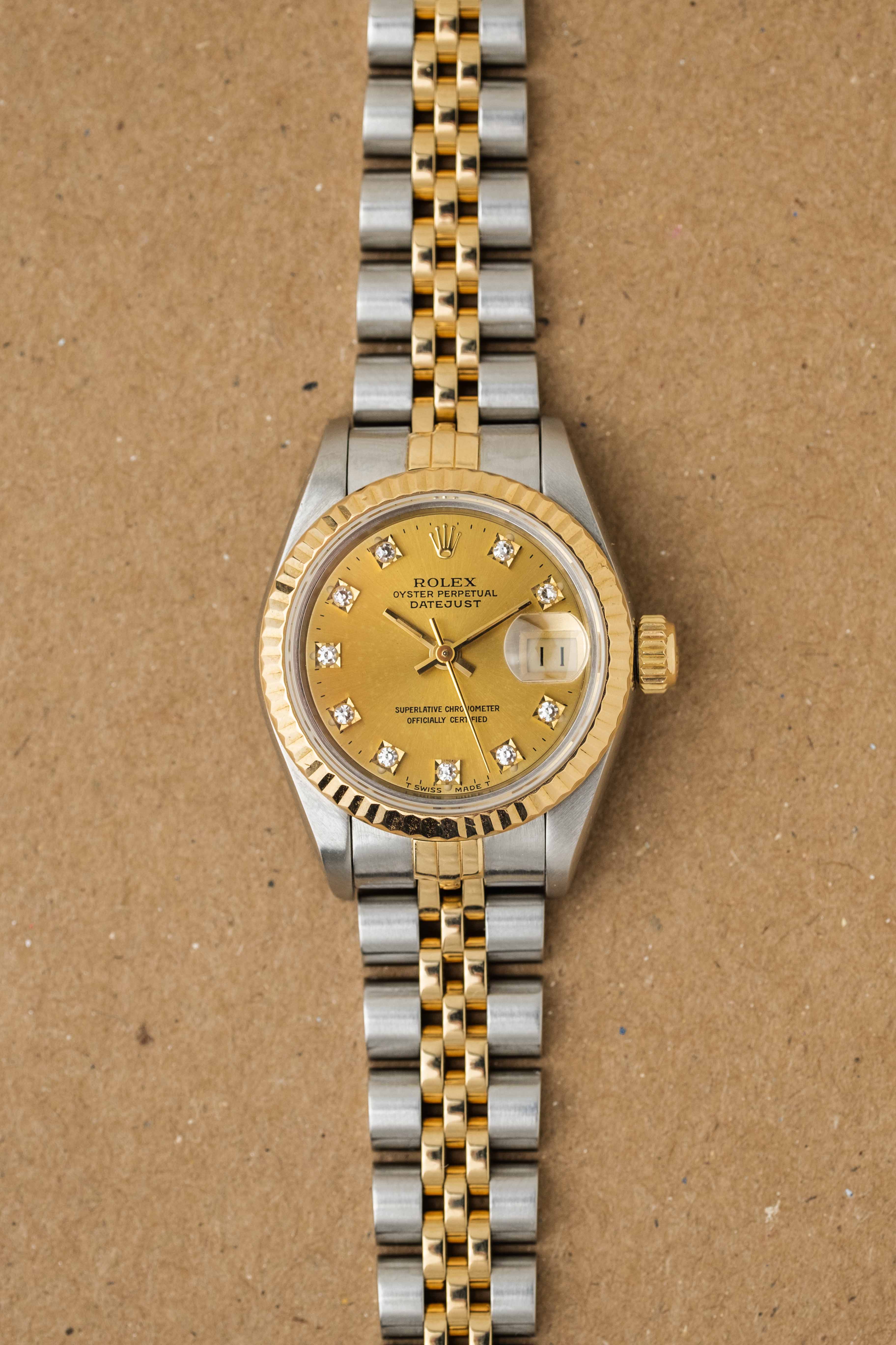 Rolex Lady-Datejust Ref. 69173G 'Champagne Diamond' Dial 1990