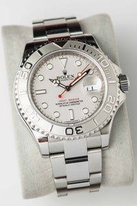 Rolex Yacht-Master 'Platinum' Dial Ref. 116622 2013 w/ Box & Papers Close Up Photo